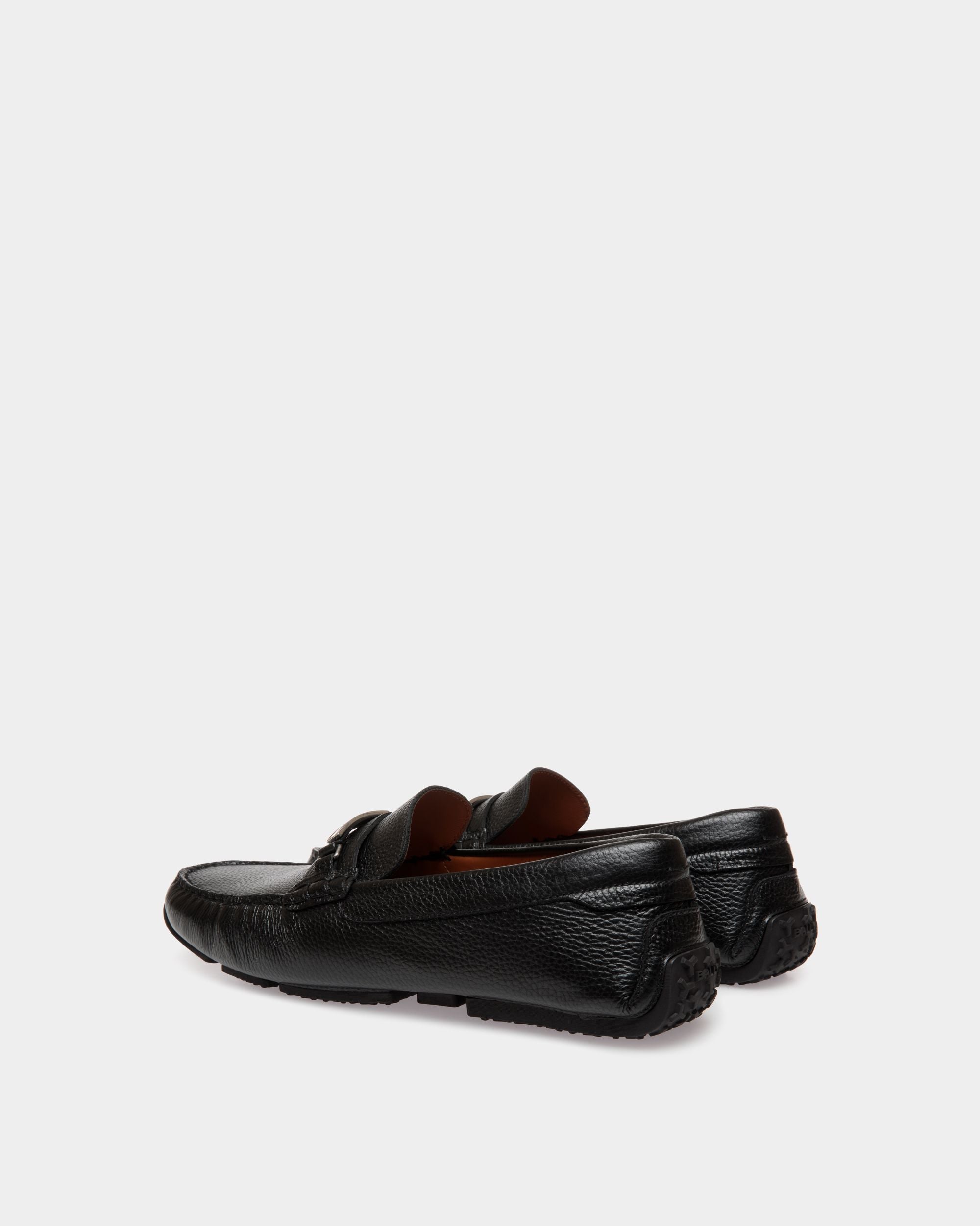 Bally Global - Pilot Driver-Schuh Aus Genarbtem Leder In Schwarz - Schwarz