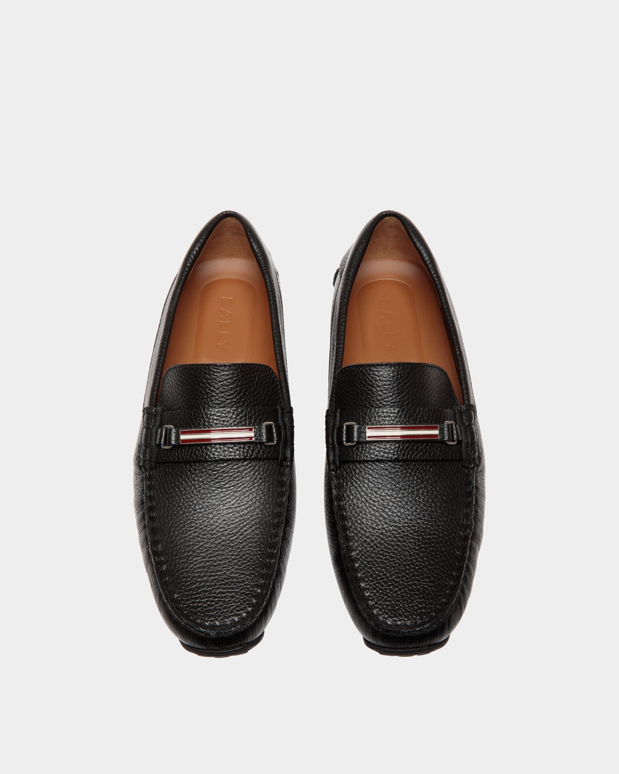 Bally Global - Pilot Driver-Schuh Aus Genarbtem Leder In Schwarz - Schwarz