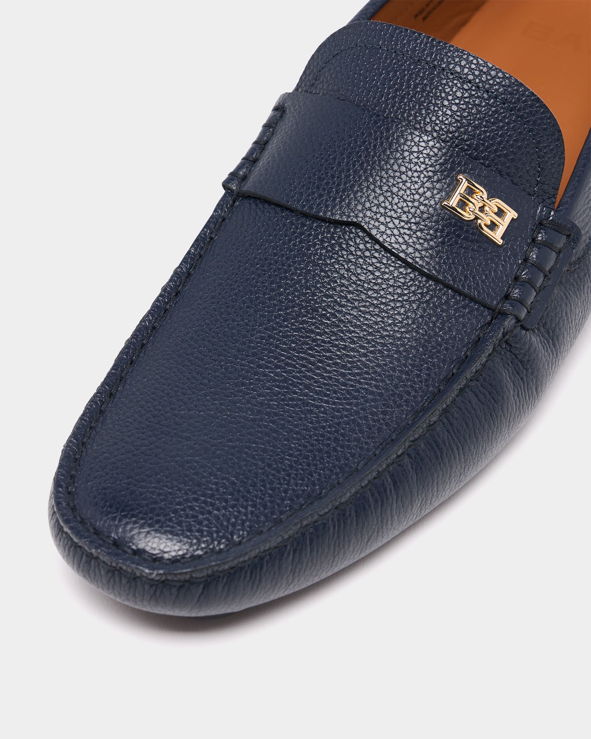 Bally Global - Buckle Driver in Blue Grained Leather - Blue
