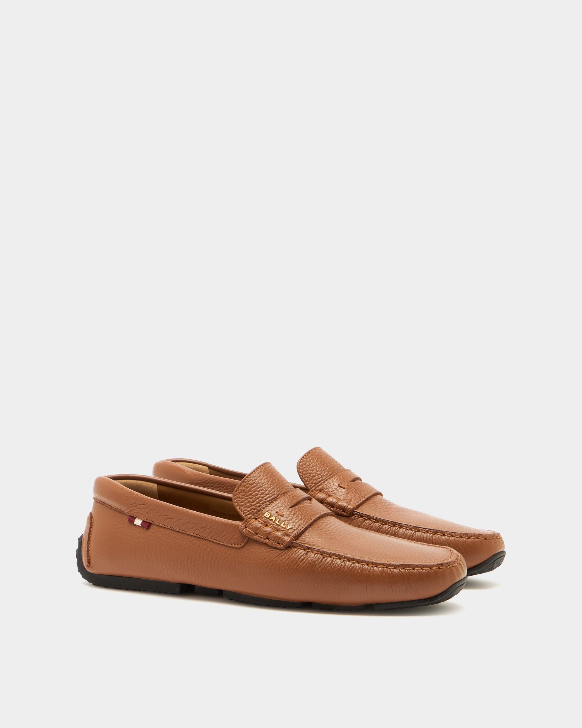 Bally Global - Pilot Driver-Schuh aus genarbtem Leder in Braun - Brown