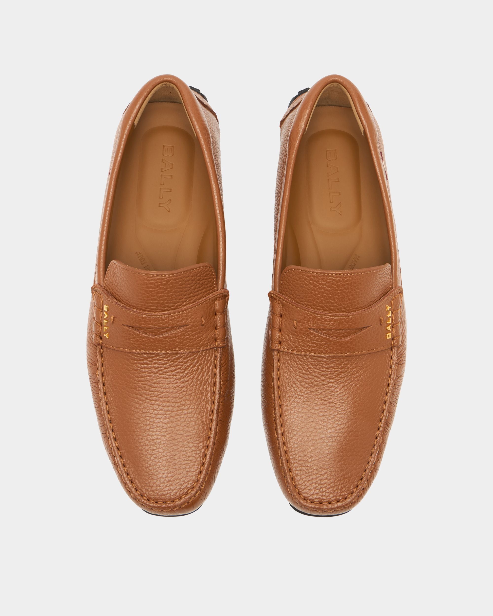 Bally Global - Pilot Driver-Schuh aus genarbtem Leder in Braun - Brown