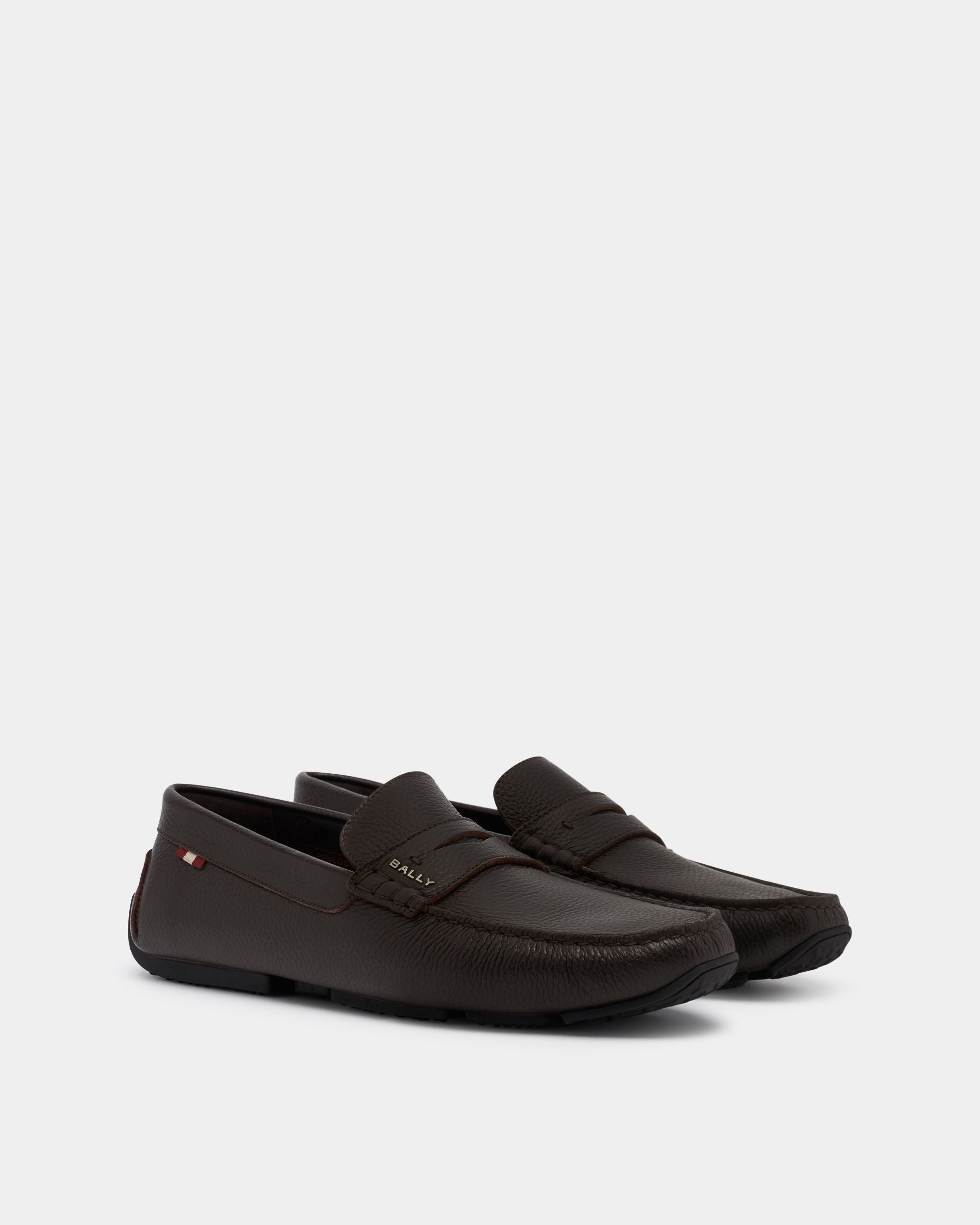 Bally Global - Pilot Driver in Ebano Grained Leather - Brown