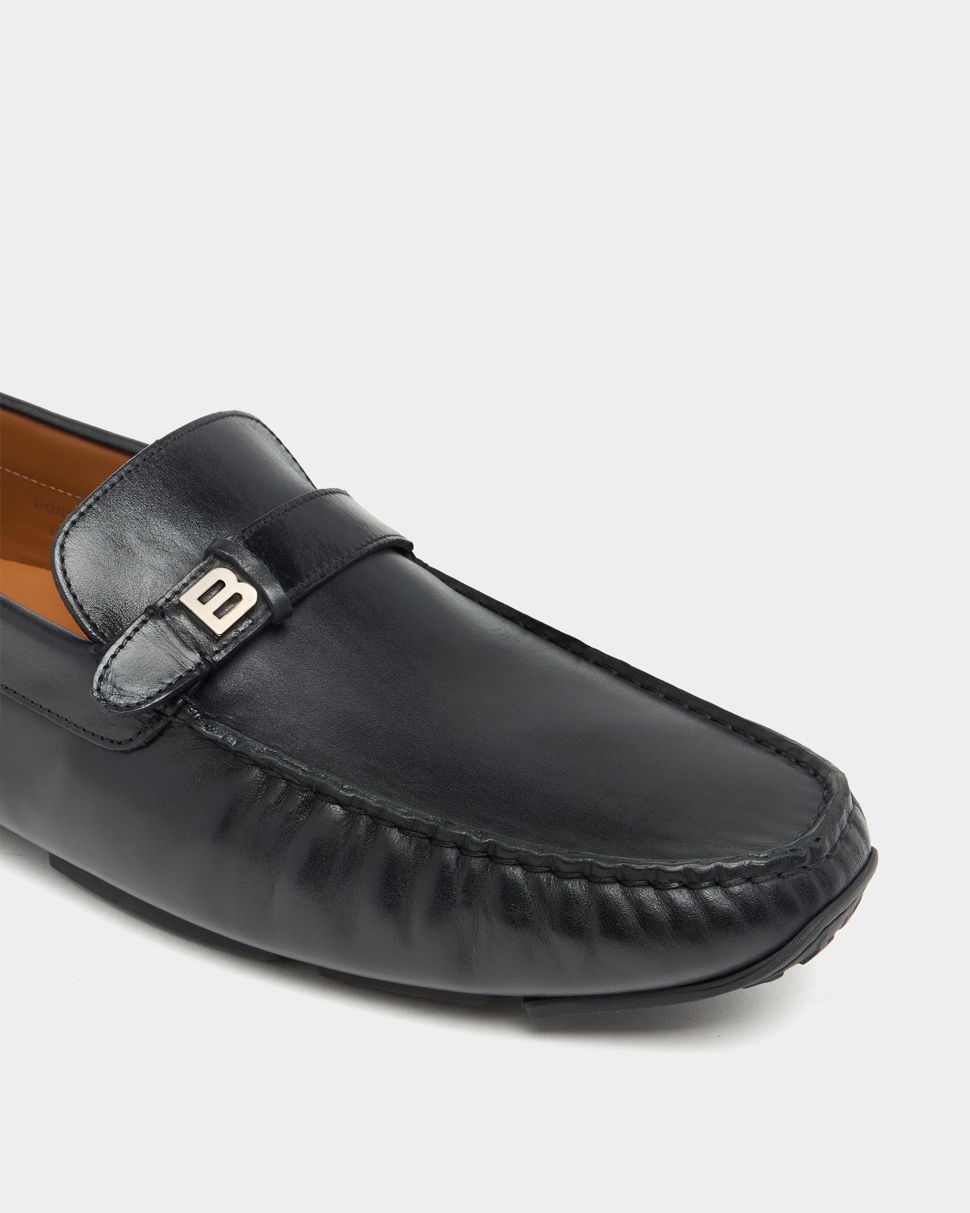 Men's Black Pilot Driver in Black Leather | Bally Global
