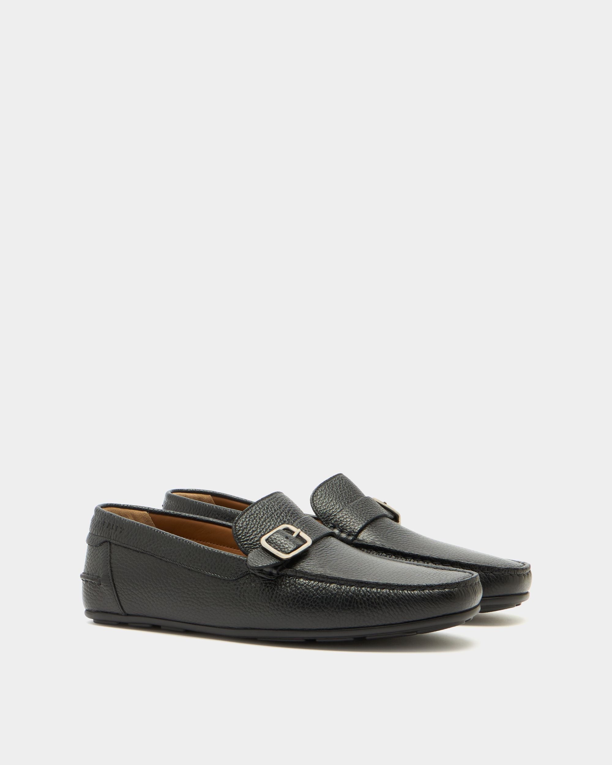 Bally Global - Clay Driver in Black Grained Leather - Black