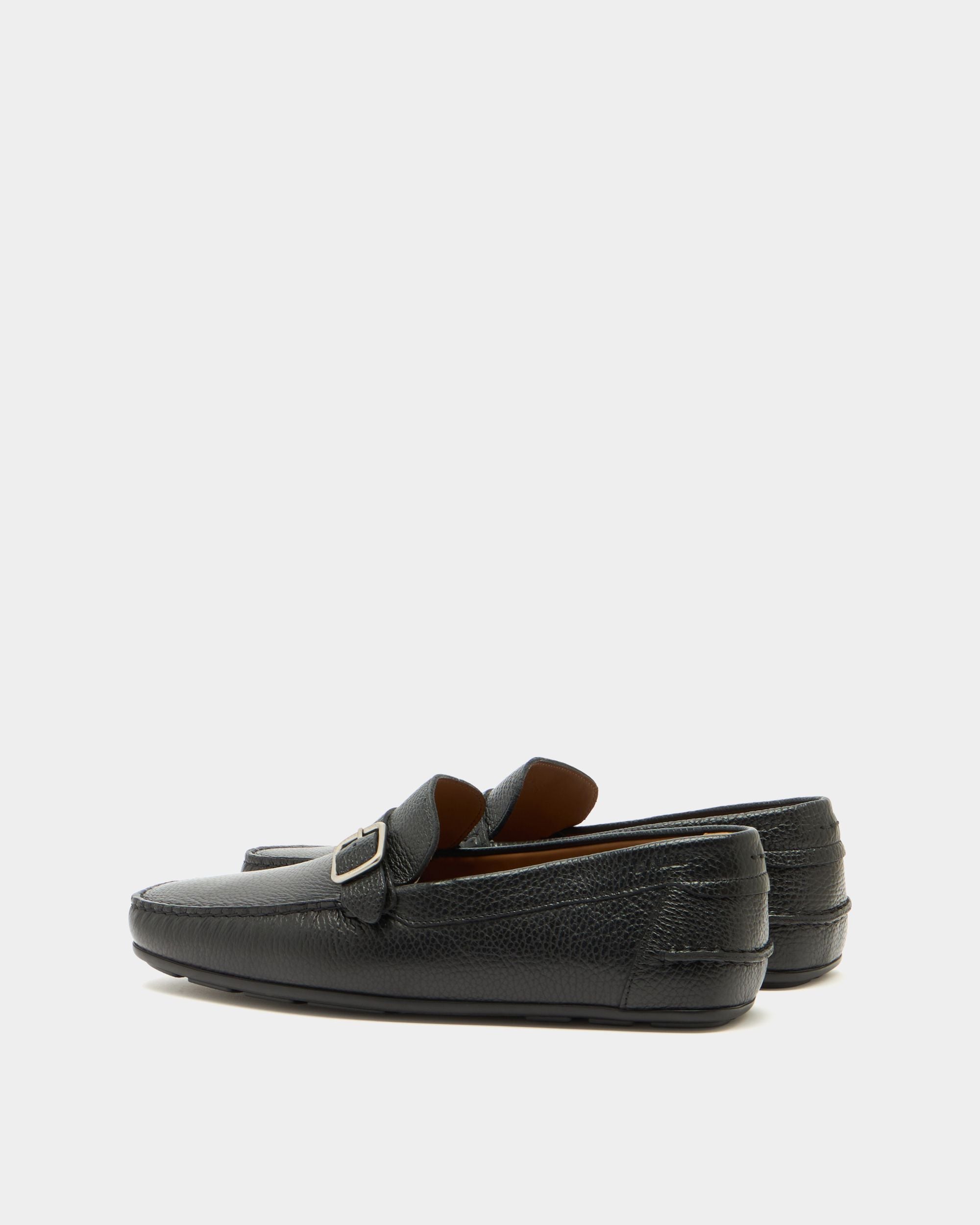 Bally Global - Clay Driver in Black Grained Leather - Black