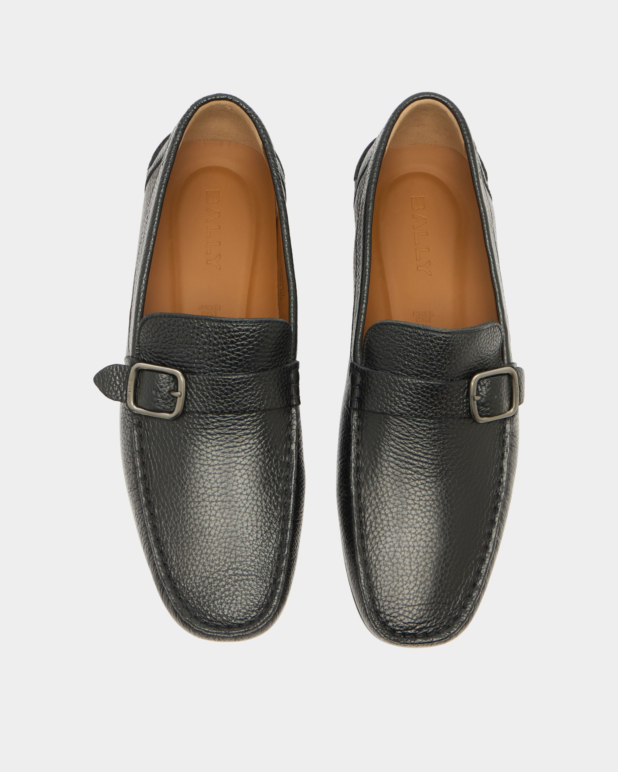 Bally Global - Clay Driver in Black Grained Leather - Black