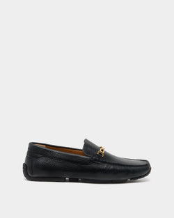 Pilot Driver in Black Grained Leather