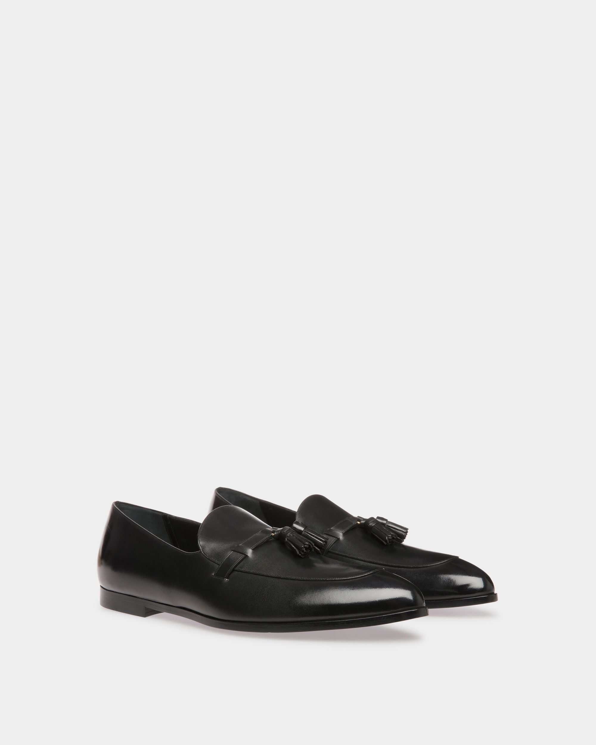 Bally Global - Vegas Flat Loafers In Black Leather - Negro