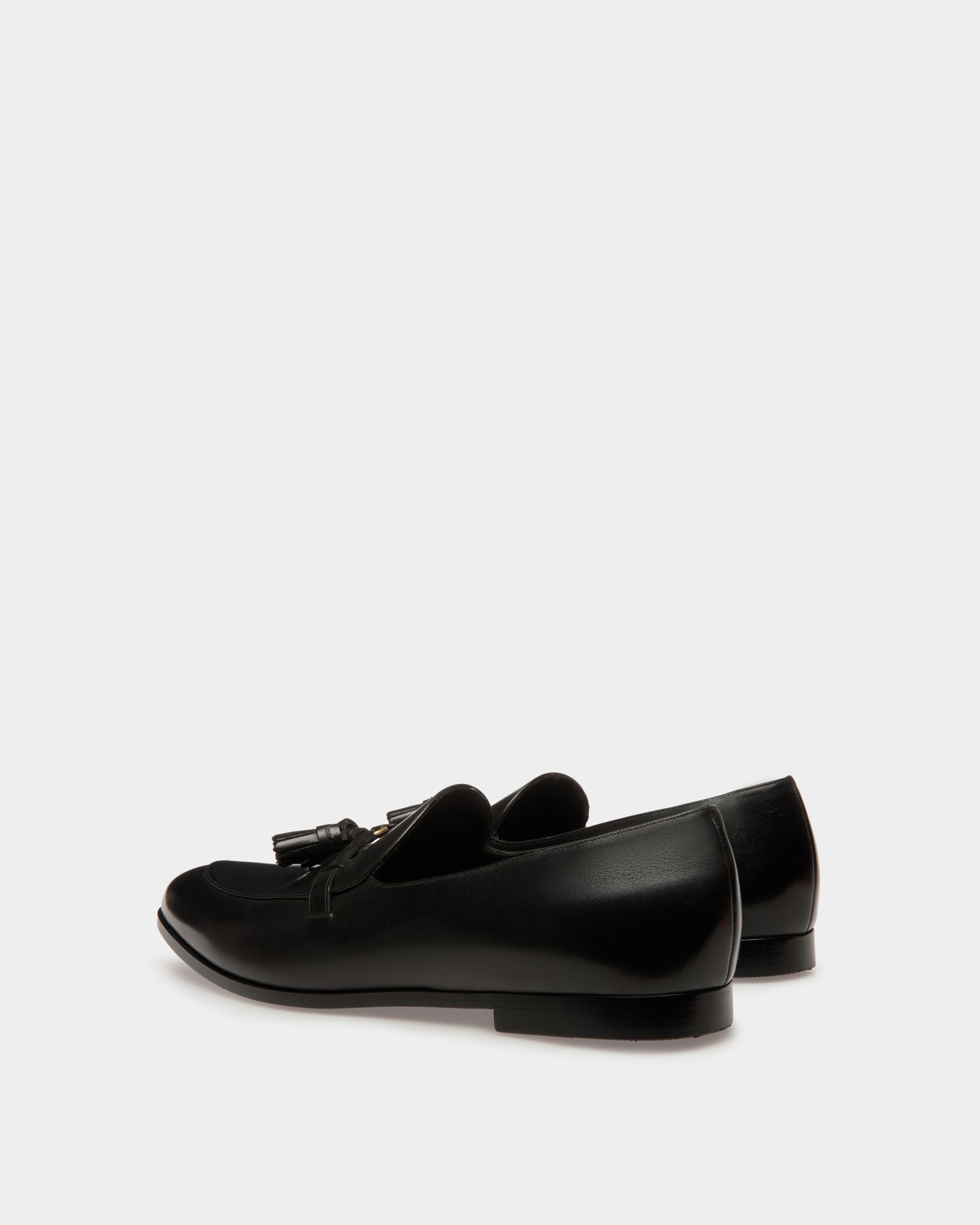 Bally Global - Vegas Flat Loafers In Black Leather - Negro