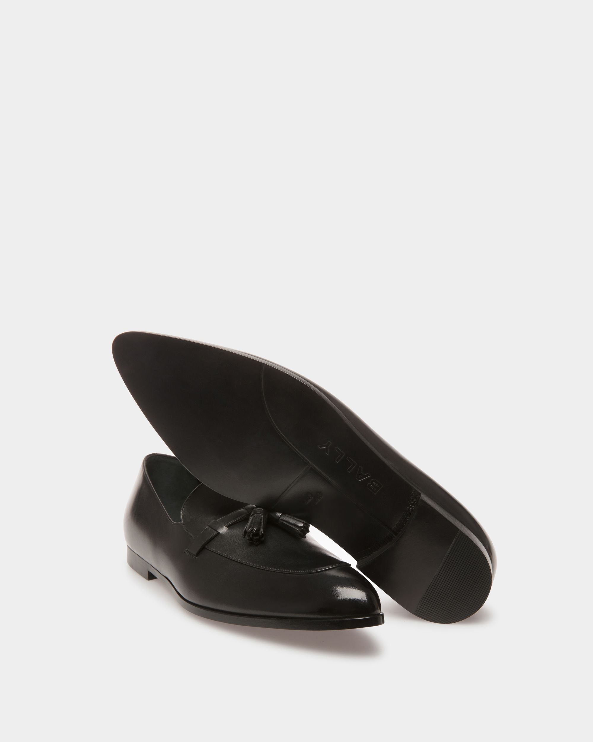Bally Global - Vegas Flat Loafers In Black Leather - Negro