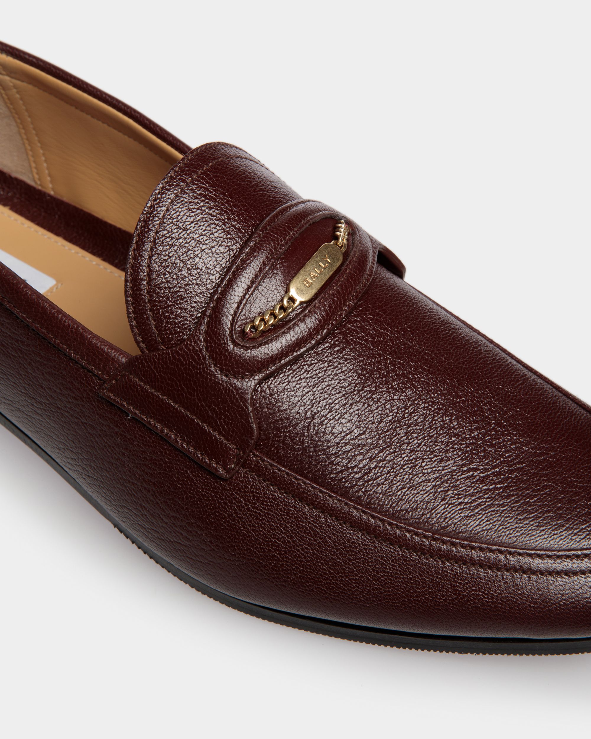 Bally Global - Plume Loafer in Chestnut Brown Grained Leather - Brown