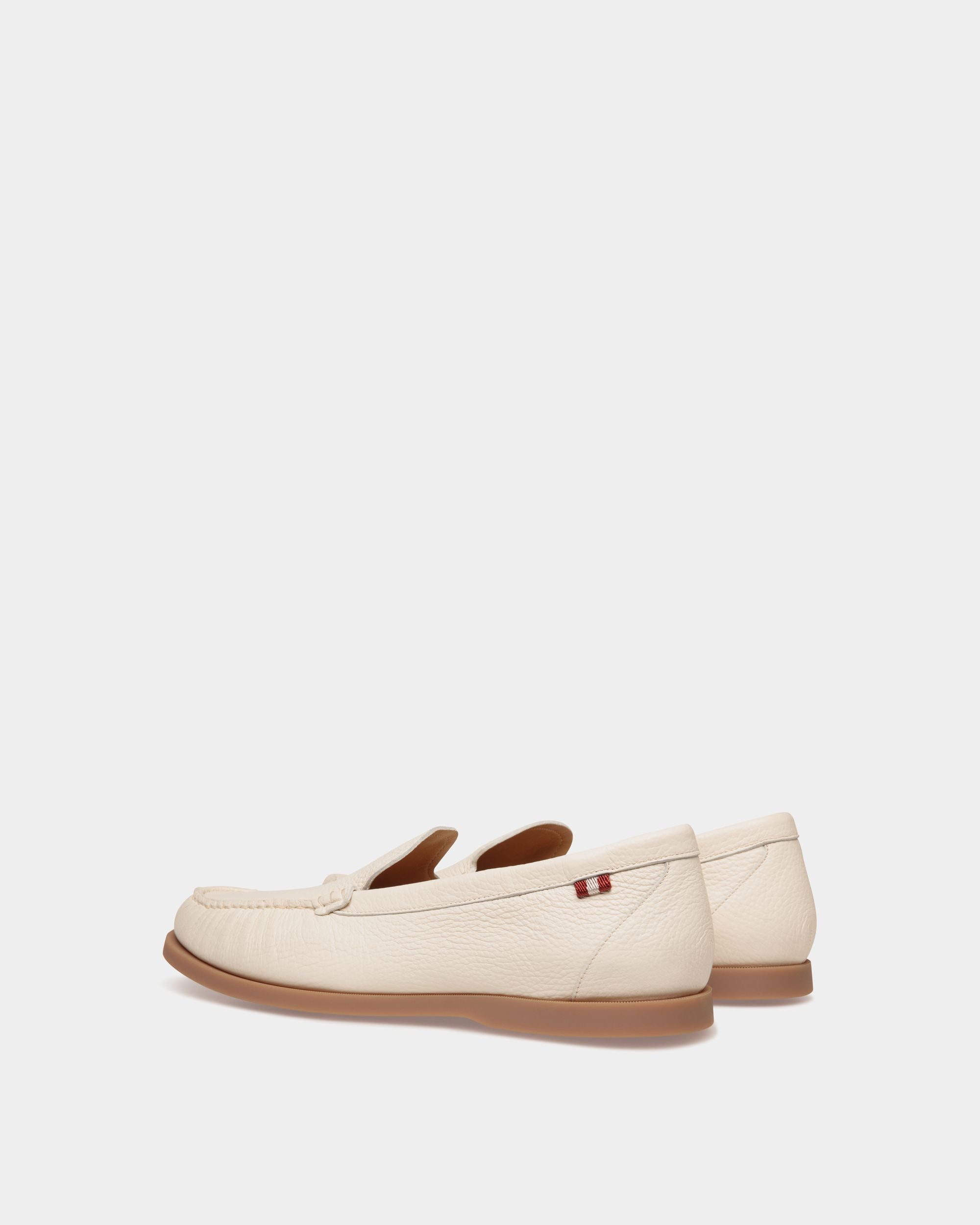 Bally Global - Mocasín Nelson De Piel De Ciervo Hueso - Blanco