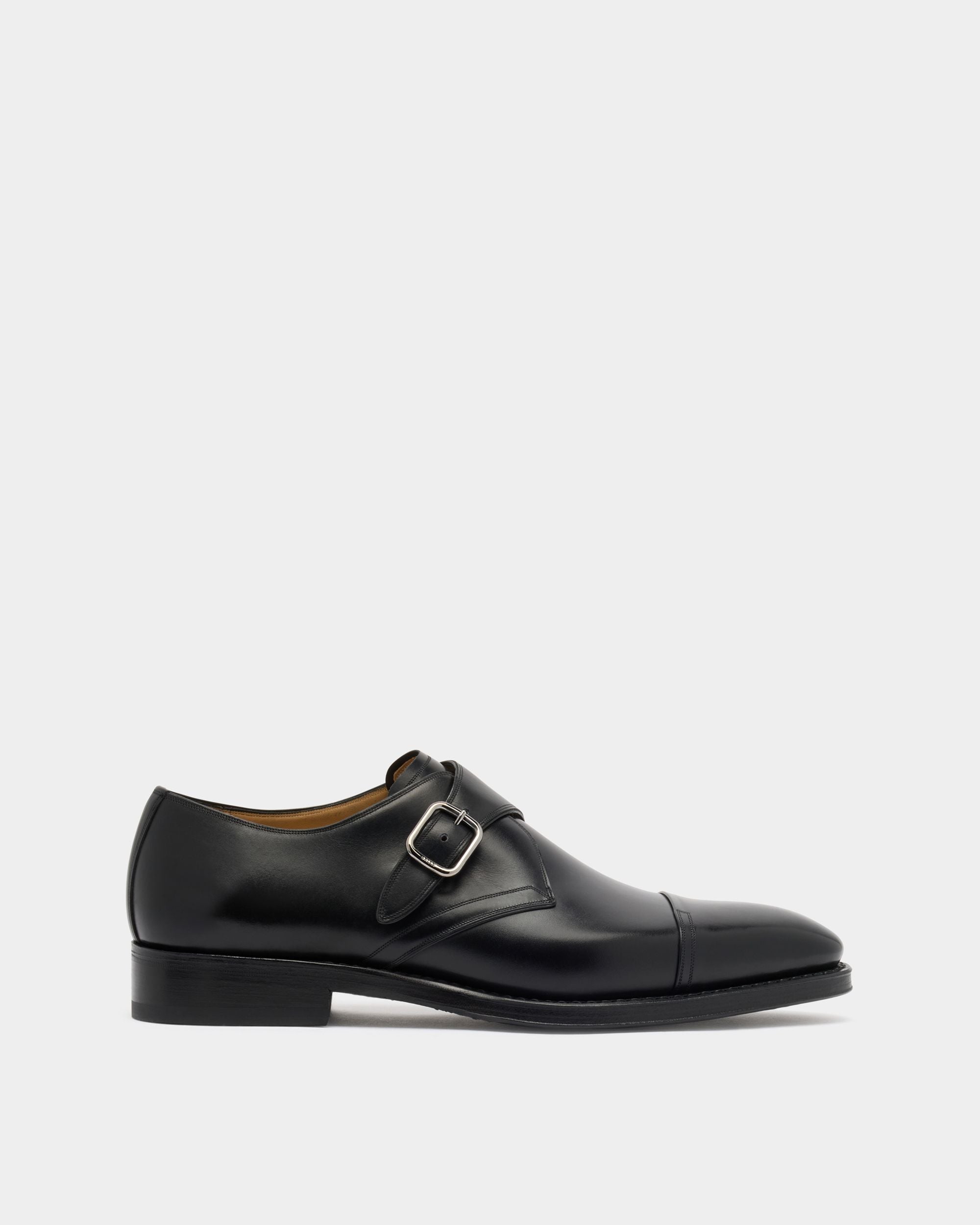 Bally Global - Scarpa Monk Scribe Un In Pelle Nera - Nero