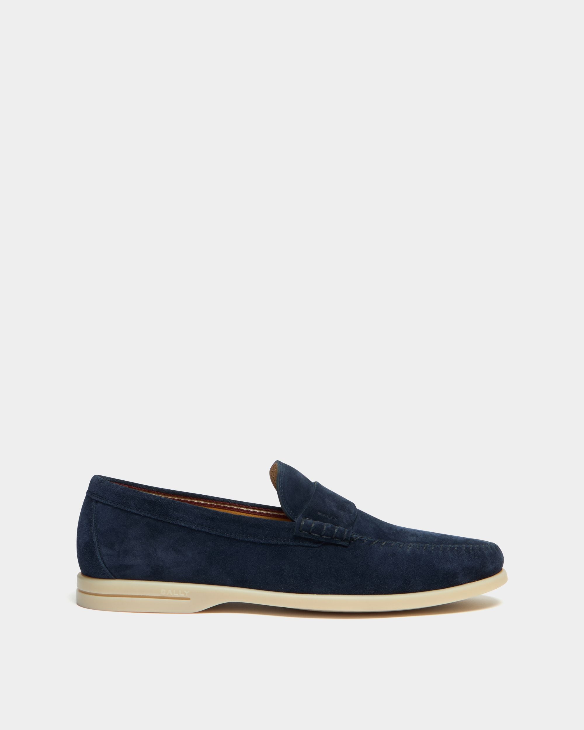 Bally Global - Switz Moc Loafer in Navy Blue Suede - Blue