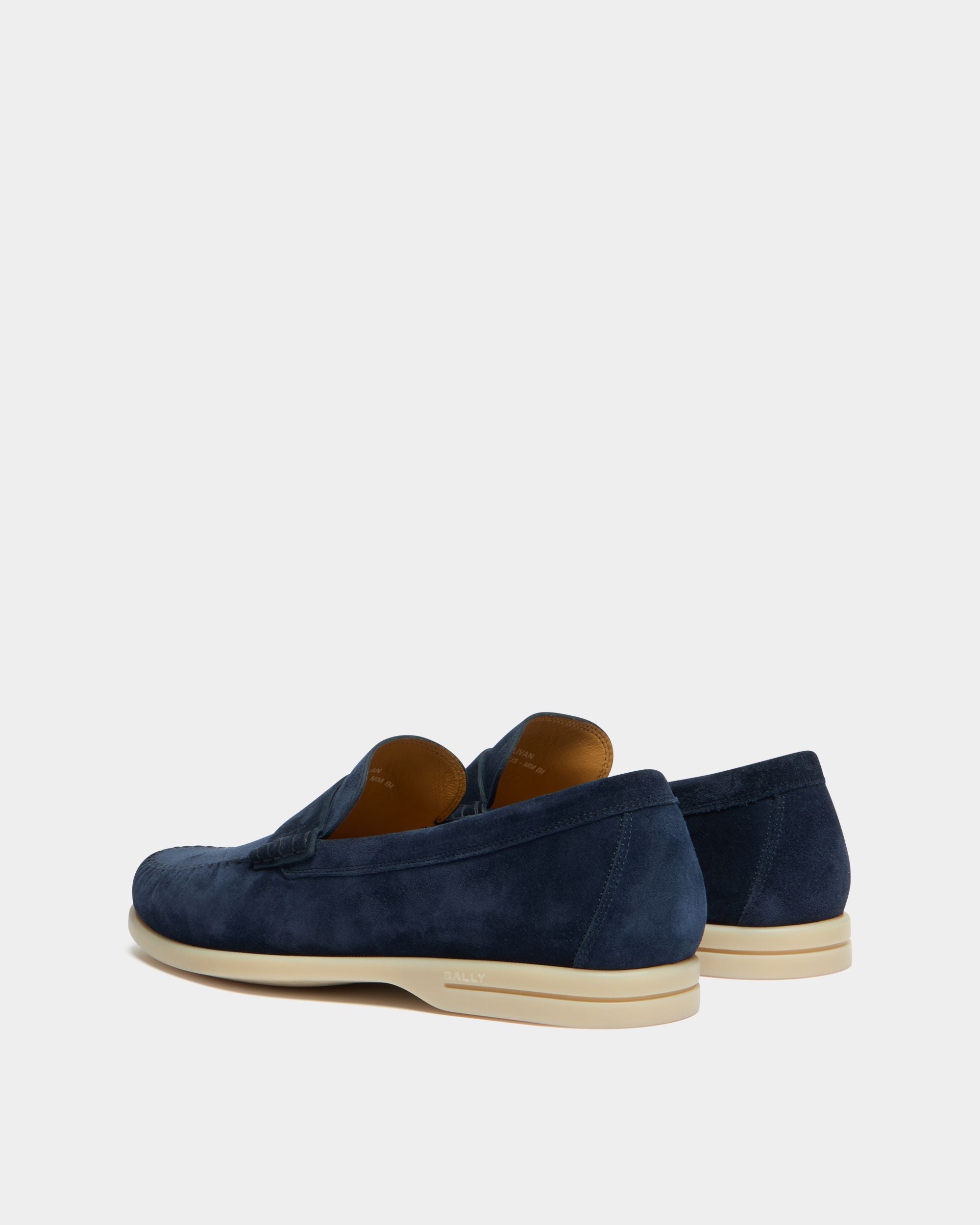 Bally Global - Switz Moc Loafer in Navy Blue Suede - Blue
