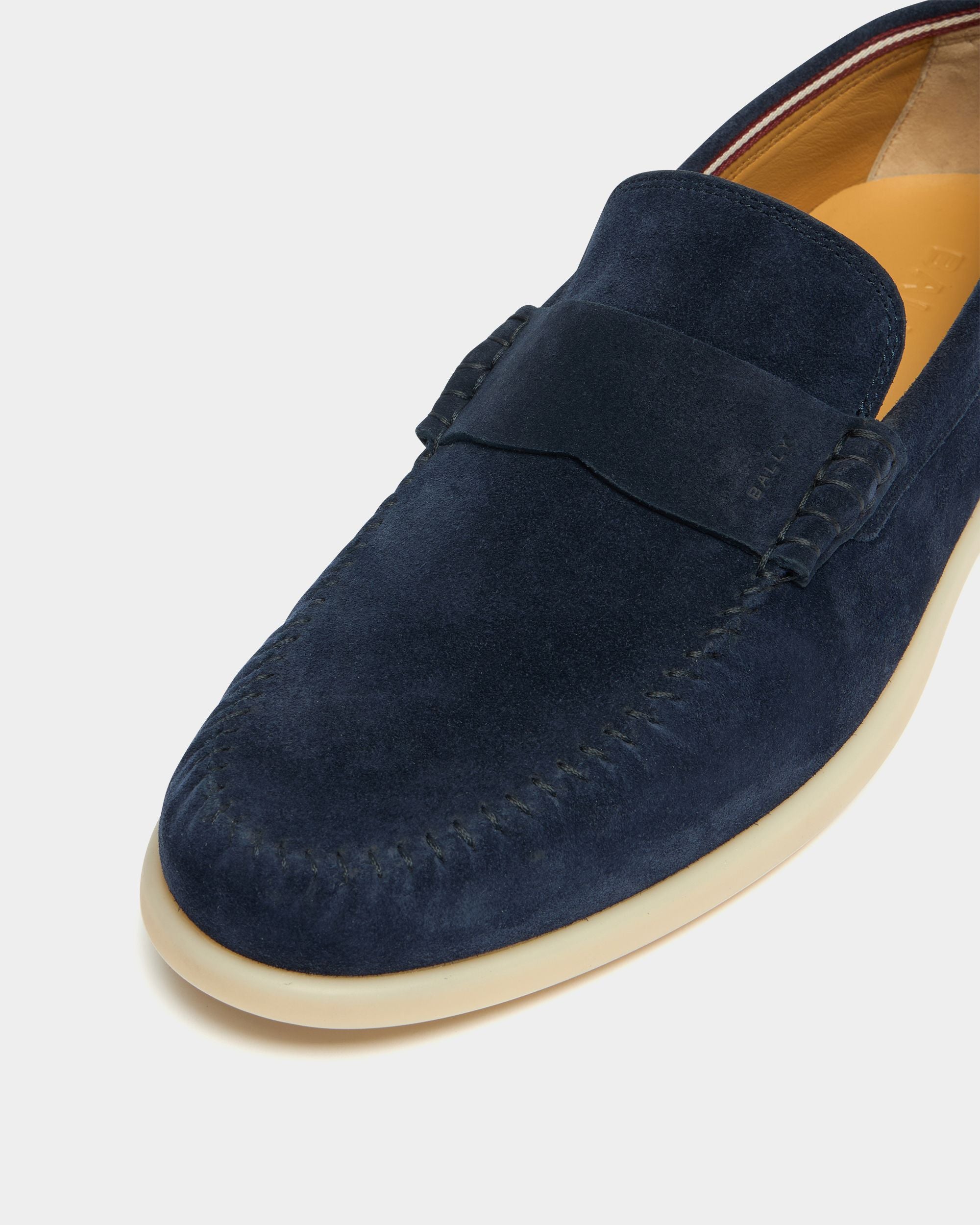 Bally Global - Switz Moc Loafer in Navy Blue Suede - Blue