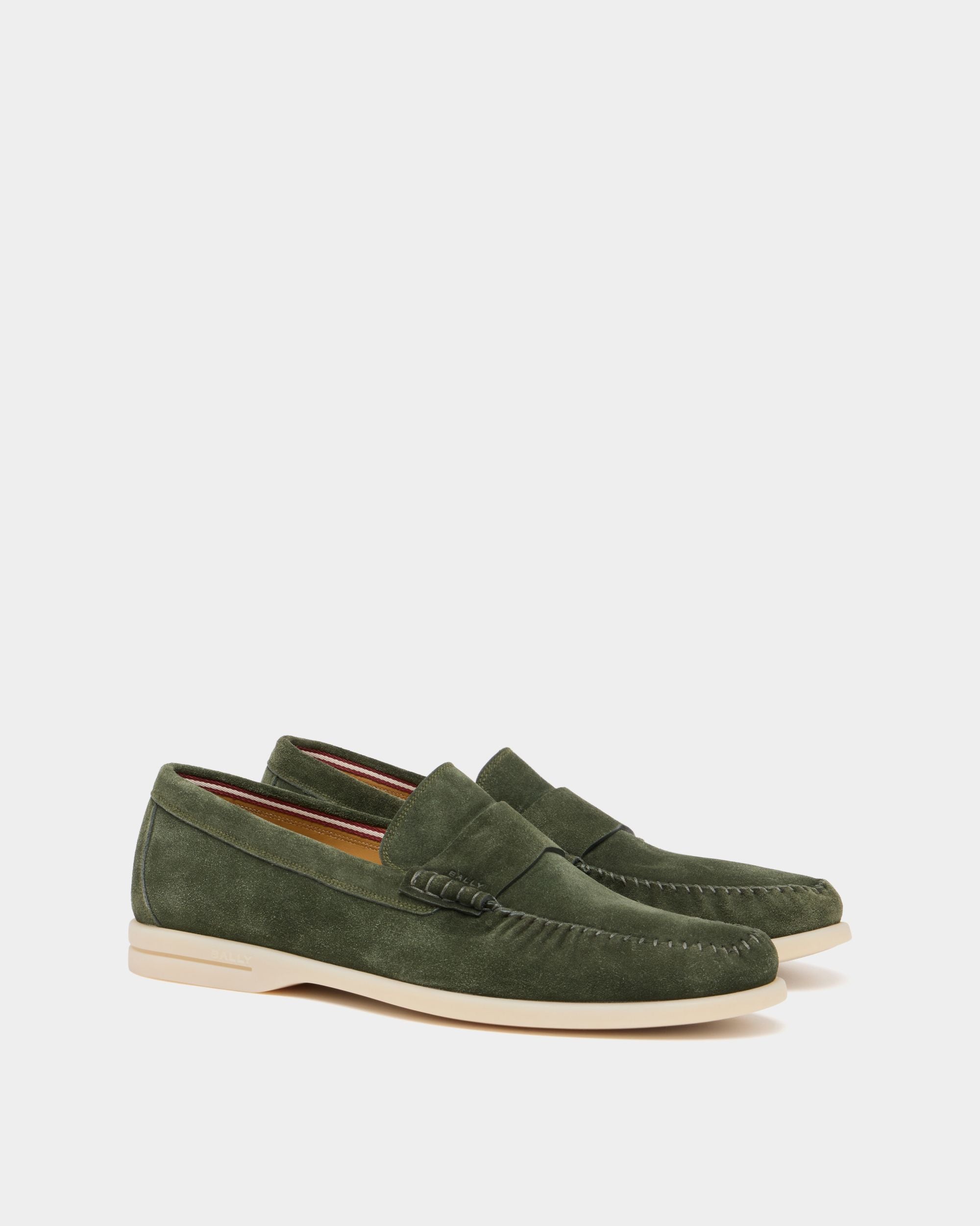 Bally Global - Switz Moc Loafer in Green Suede - Green