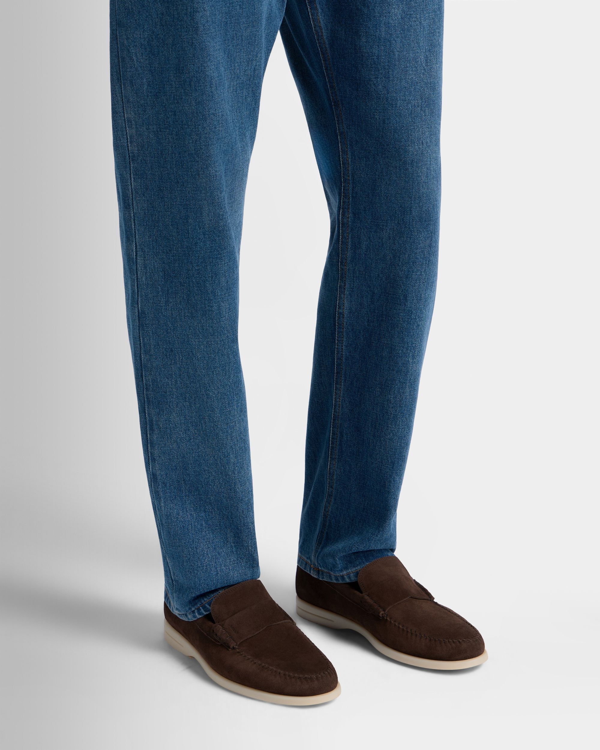 Bally Global - Switz Moc Loafer in Ebano Suede - Brown