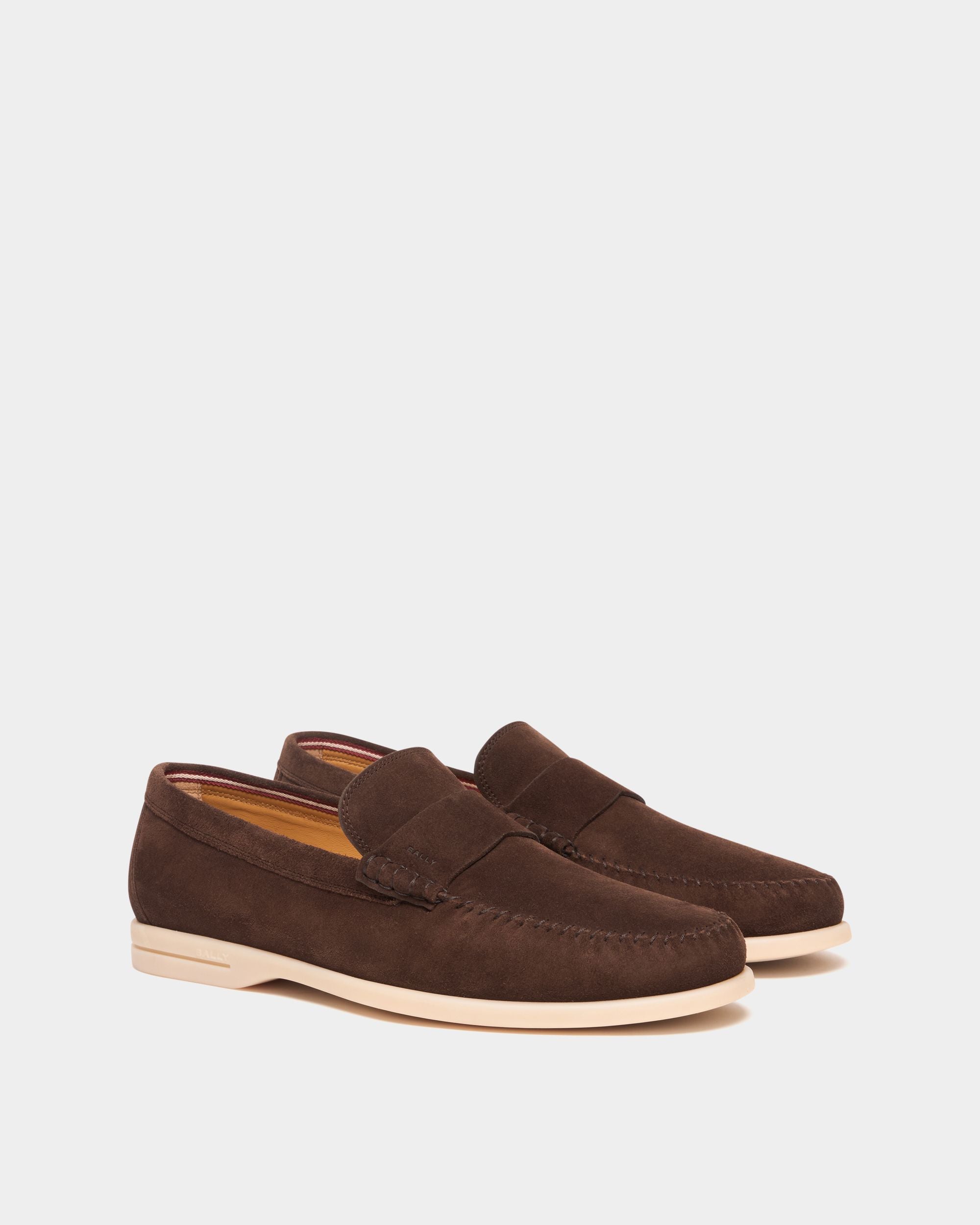 Bally Global - Switz Moc Loafer in Ebano Suede - Brown