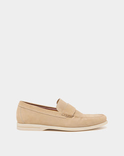 Switz Moc Loafer in Light Beige Suede