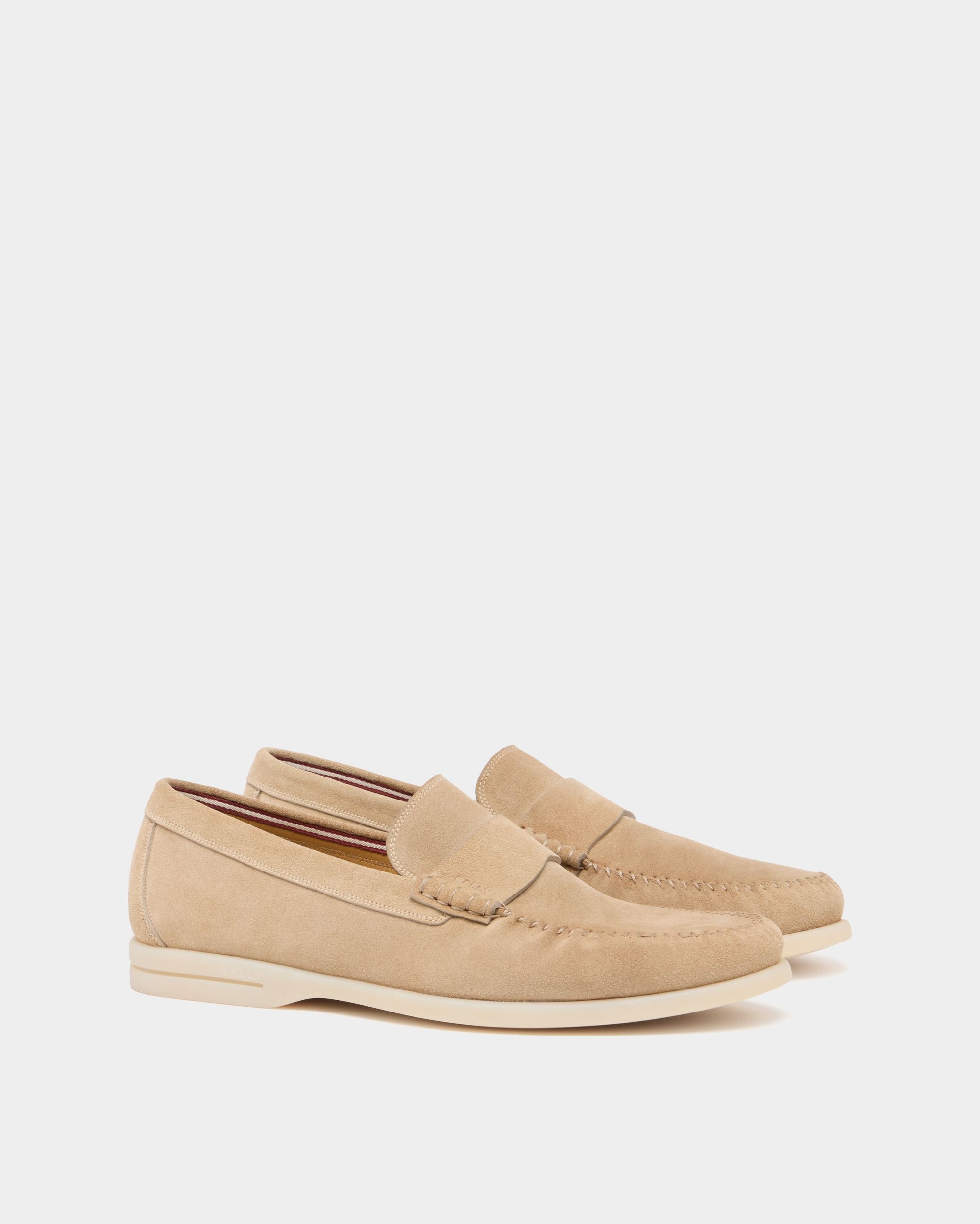 Bally Global - Switz Moc Loafer in Light Beige Suede - Beige