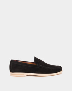 Switz Moc Loafer in Black Suede