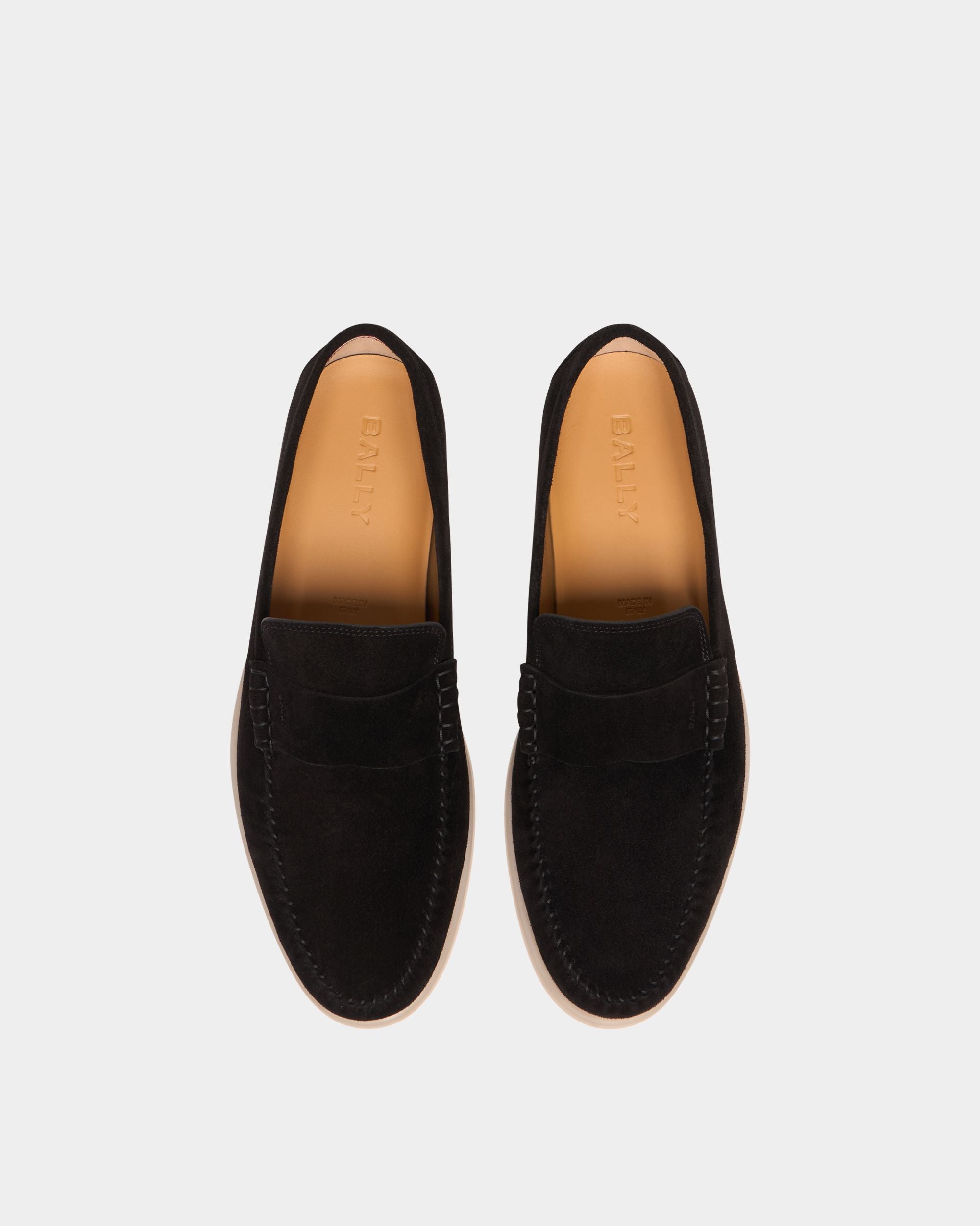 Bally Global - Switz Moc Loafer in Black Suede - Black