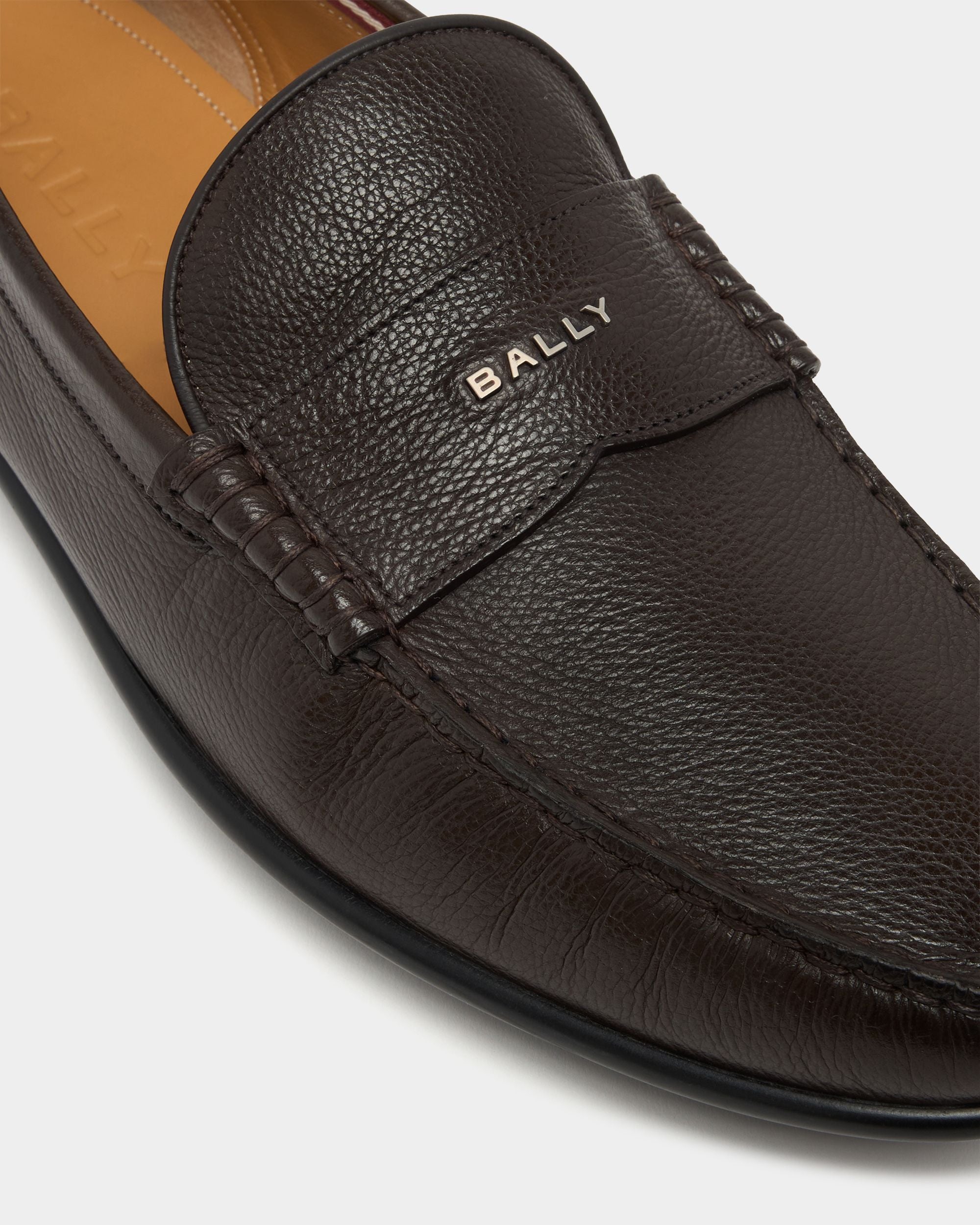 Bally Global - Drift Loafer in Ebano Grained Leather - Brown