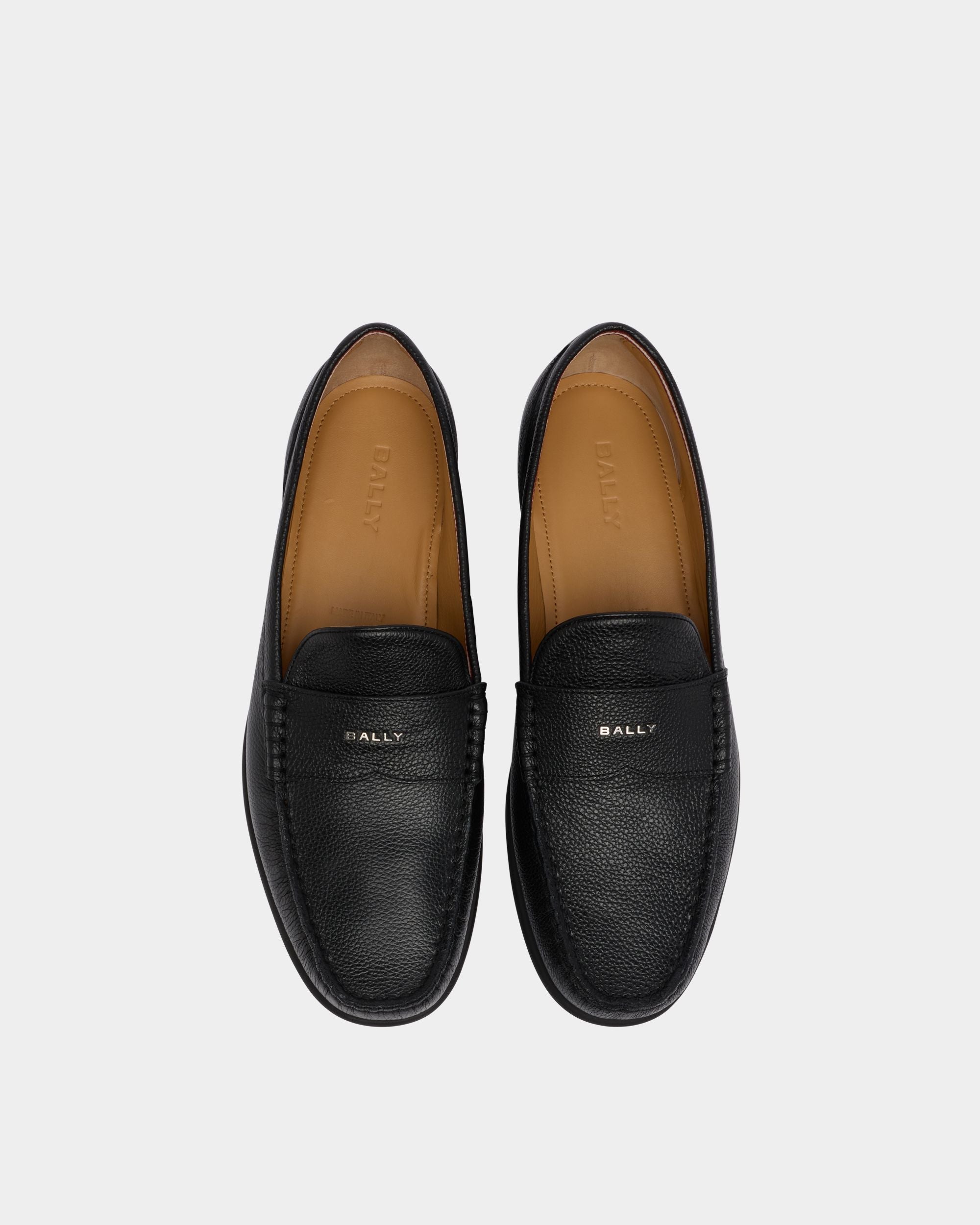 Bally Global - Drift Loafer in Black Grained Leather - Black