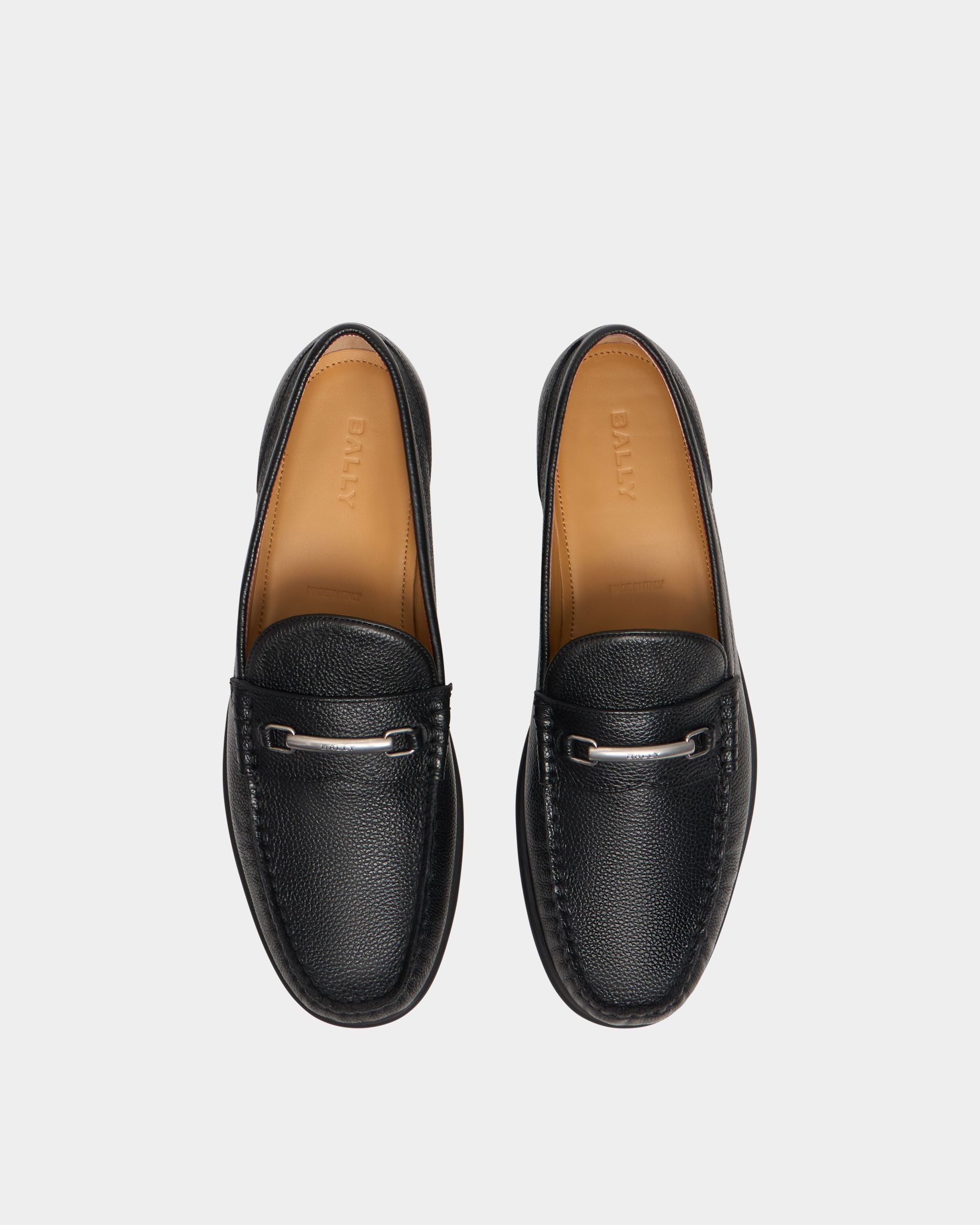 Bally Global - Drift Loafer in Black Grained Leather - Black