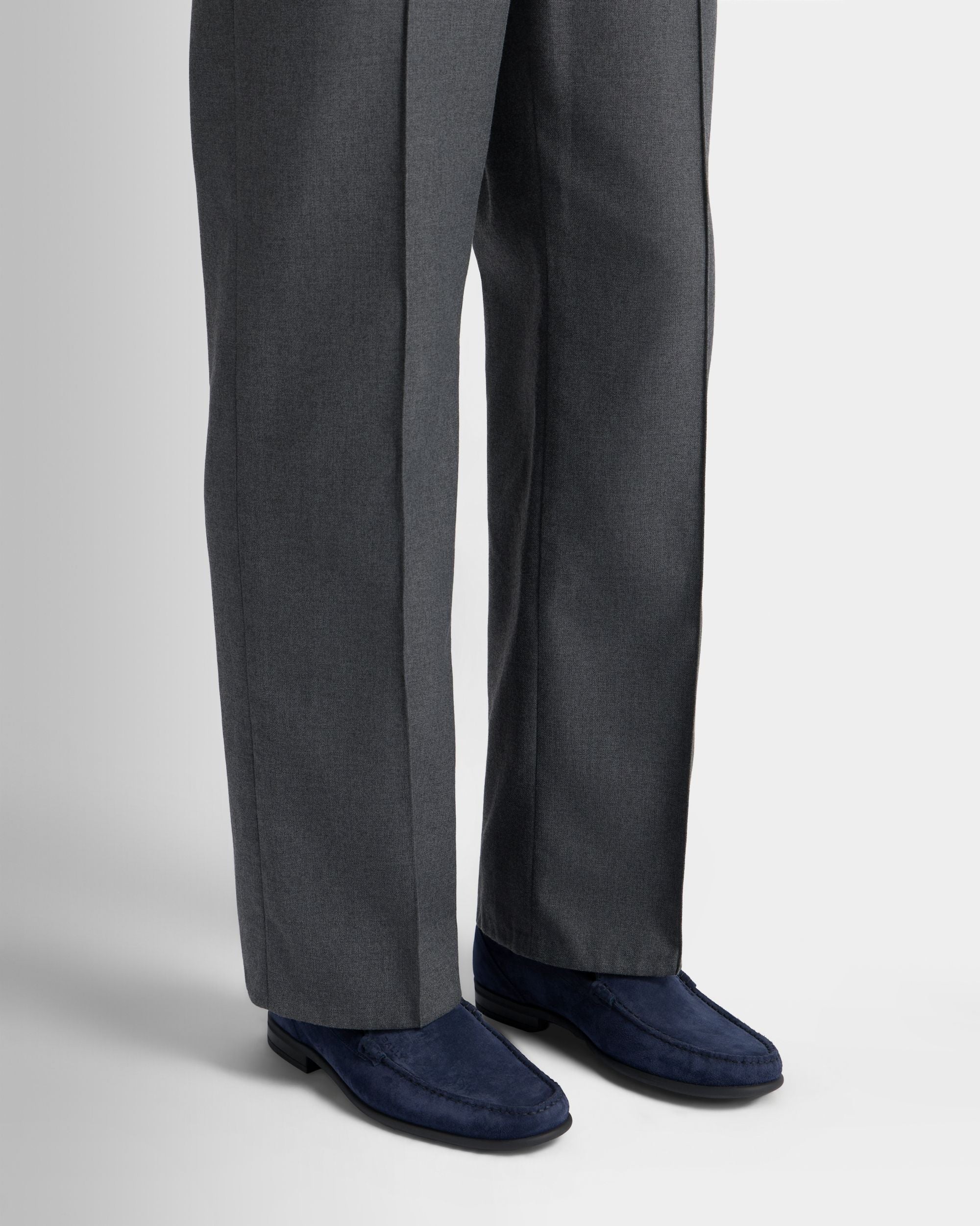 Bally Global - Drift Loafer in Navy Blue Suede - Blue