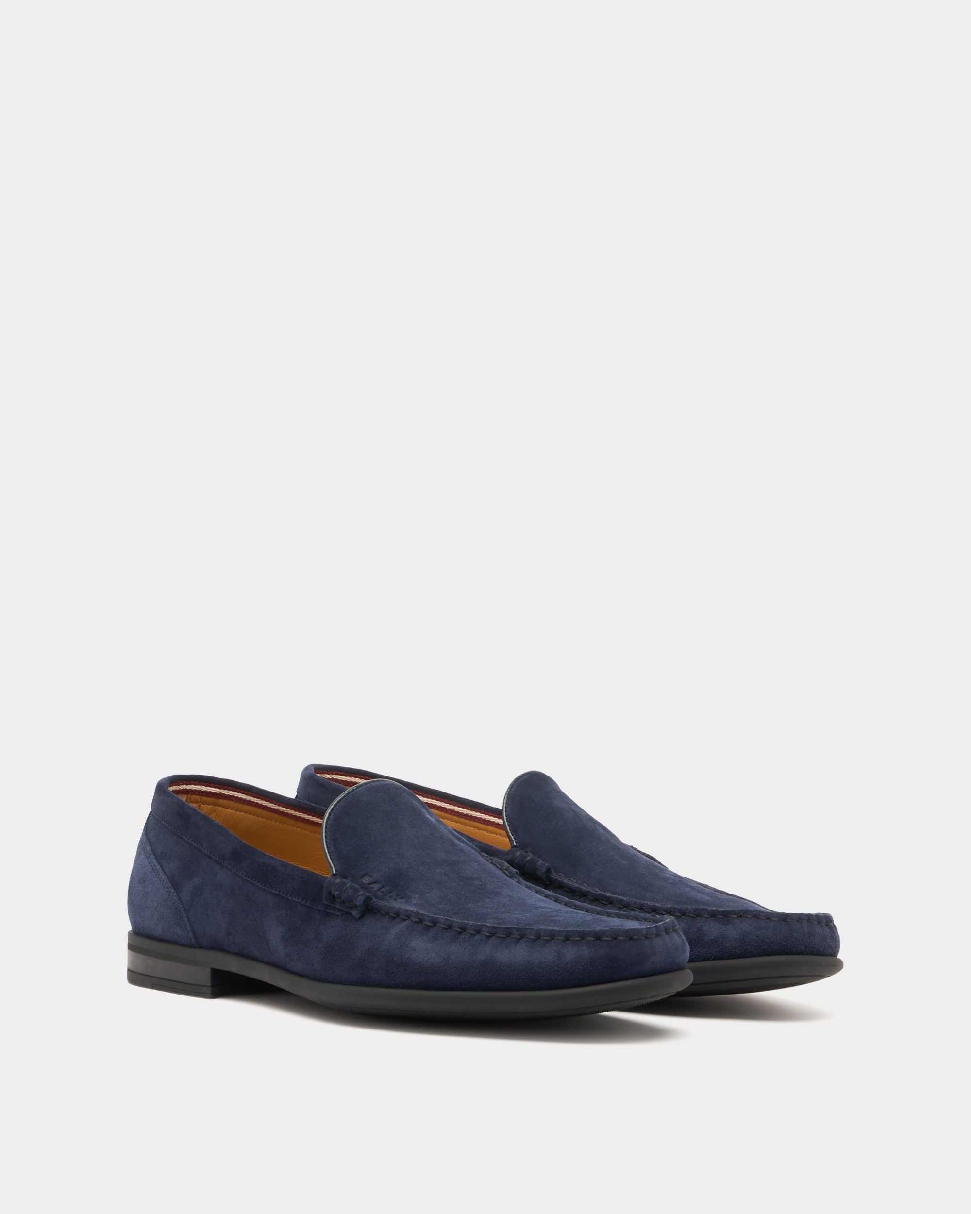 Bally Global - Drift Loafer in Navy Blue Suede - Blue