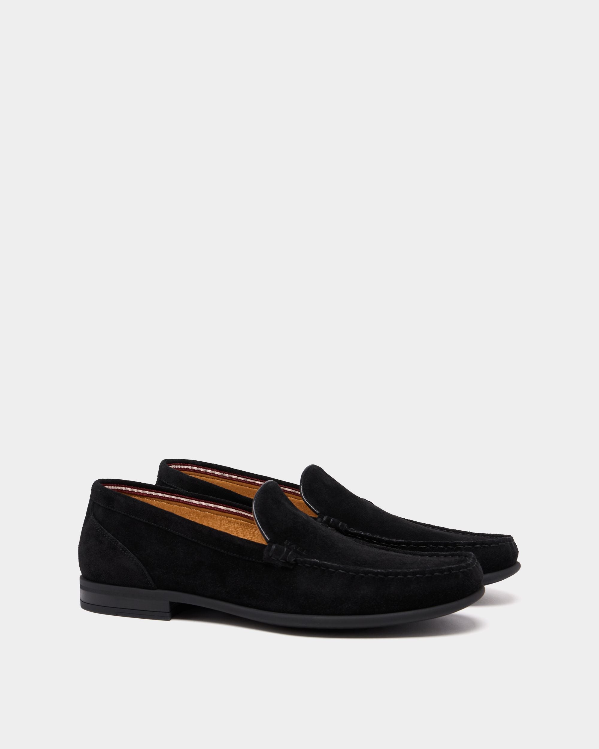 Bally Global - Drift Loafer in Black Suede - Black