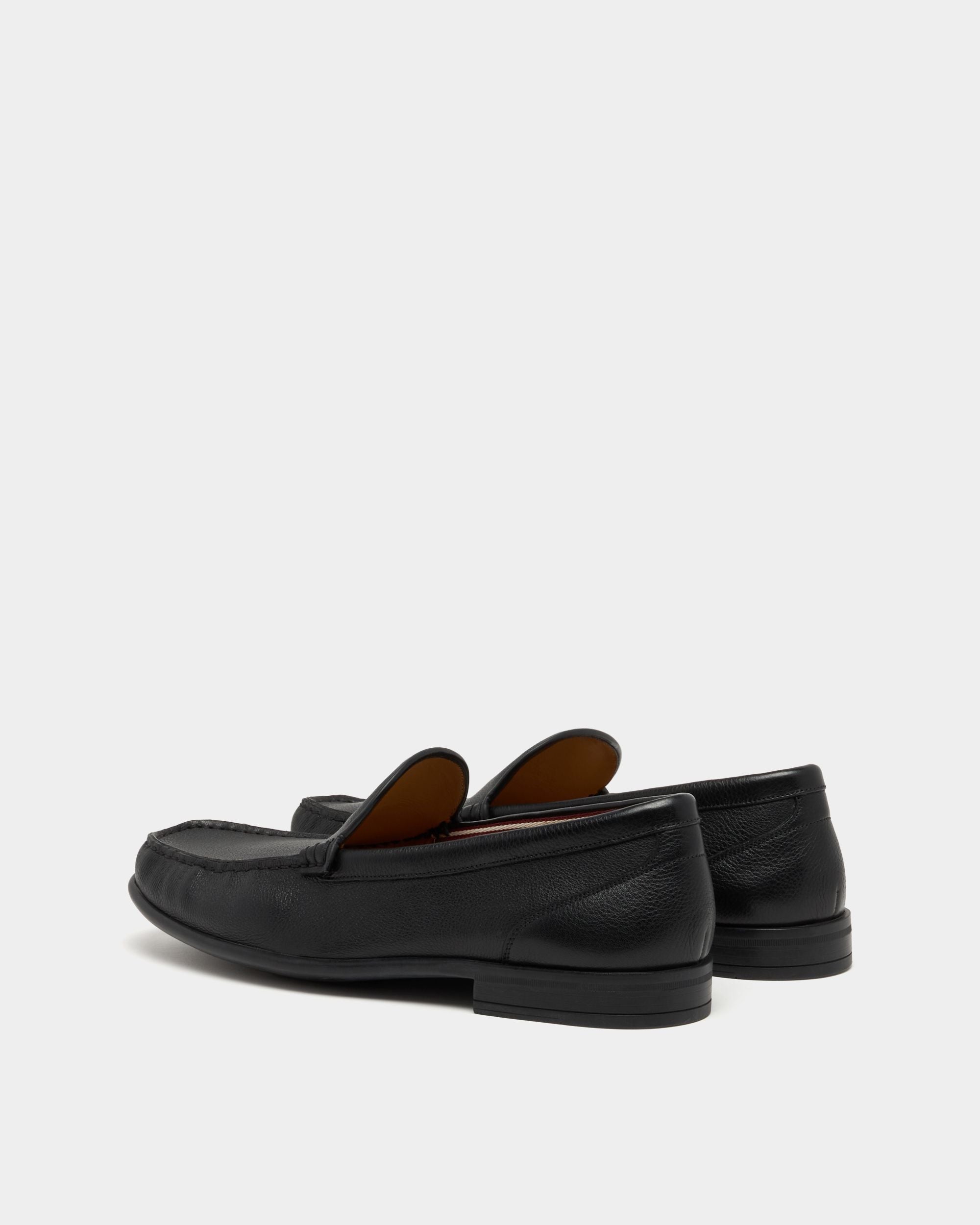 Bally Global - Drift Loafer in Black Grained Leather - Black
