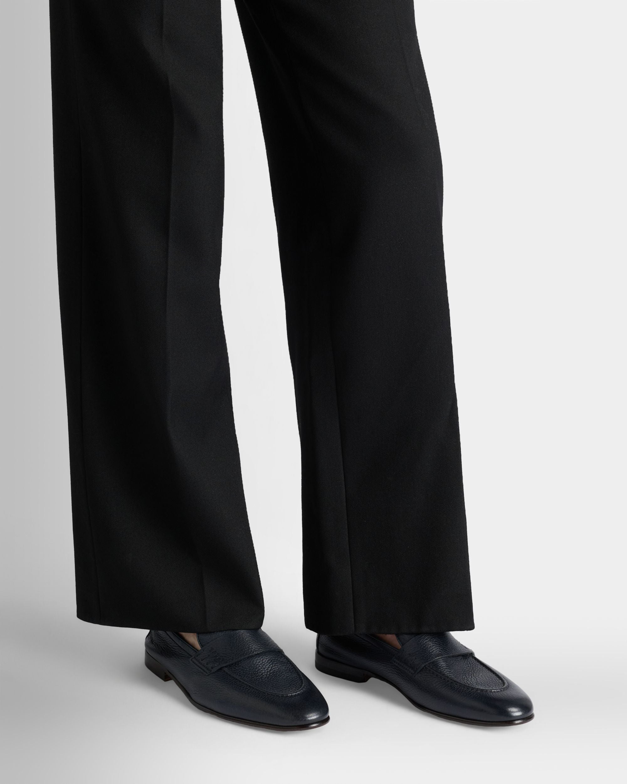 Bally Global - Elios Loafer in Blue Grained Leather - Blue