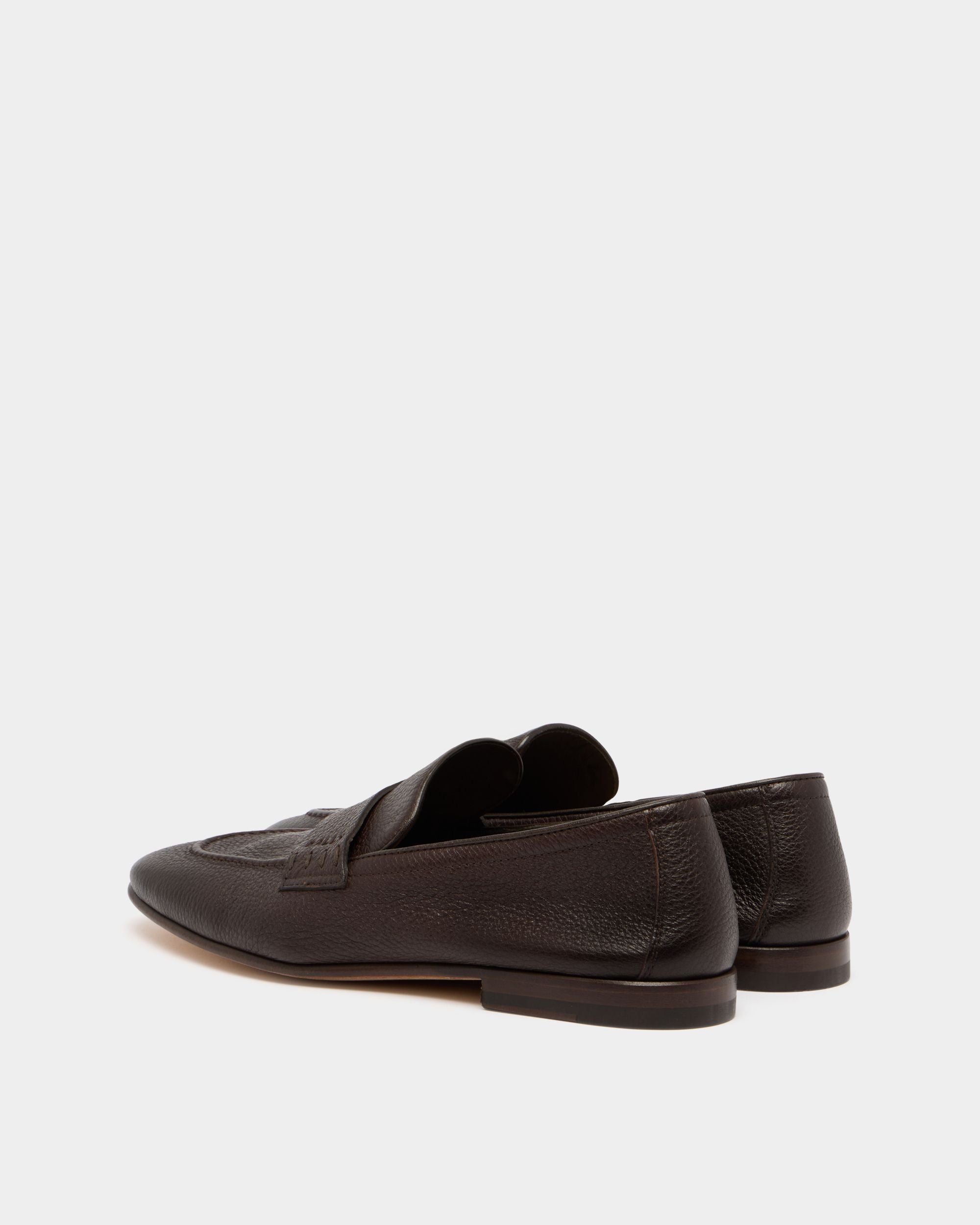 Bally Global - Elios Loafer in Brown Grained Leather - Brown