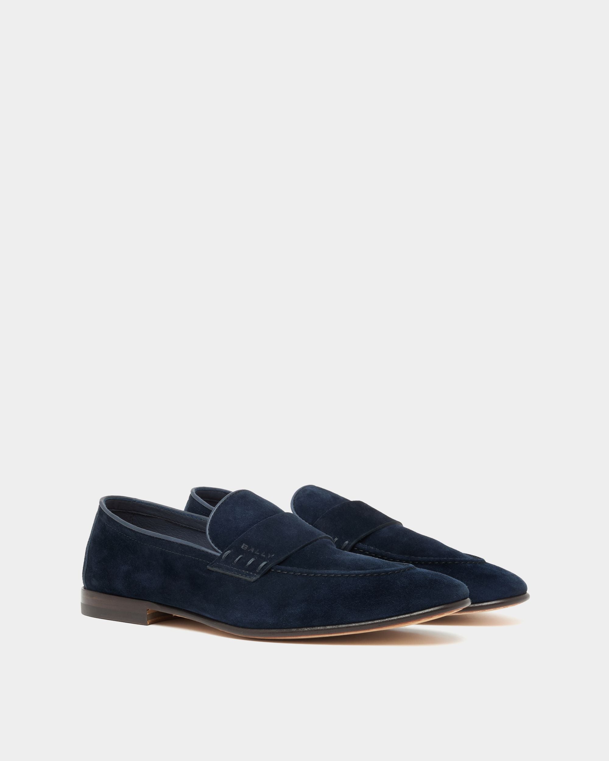 Bally Global - Elios Loafer in Blue Suede - Blue