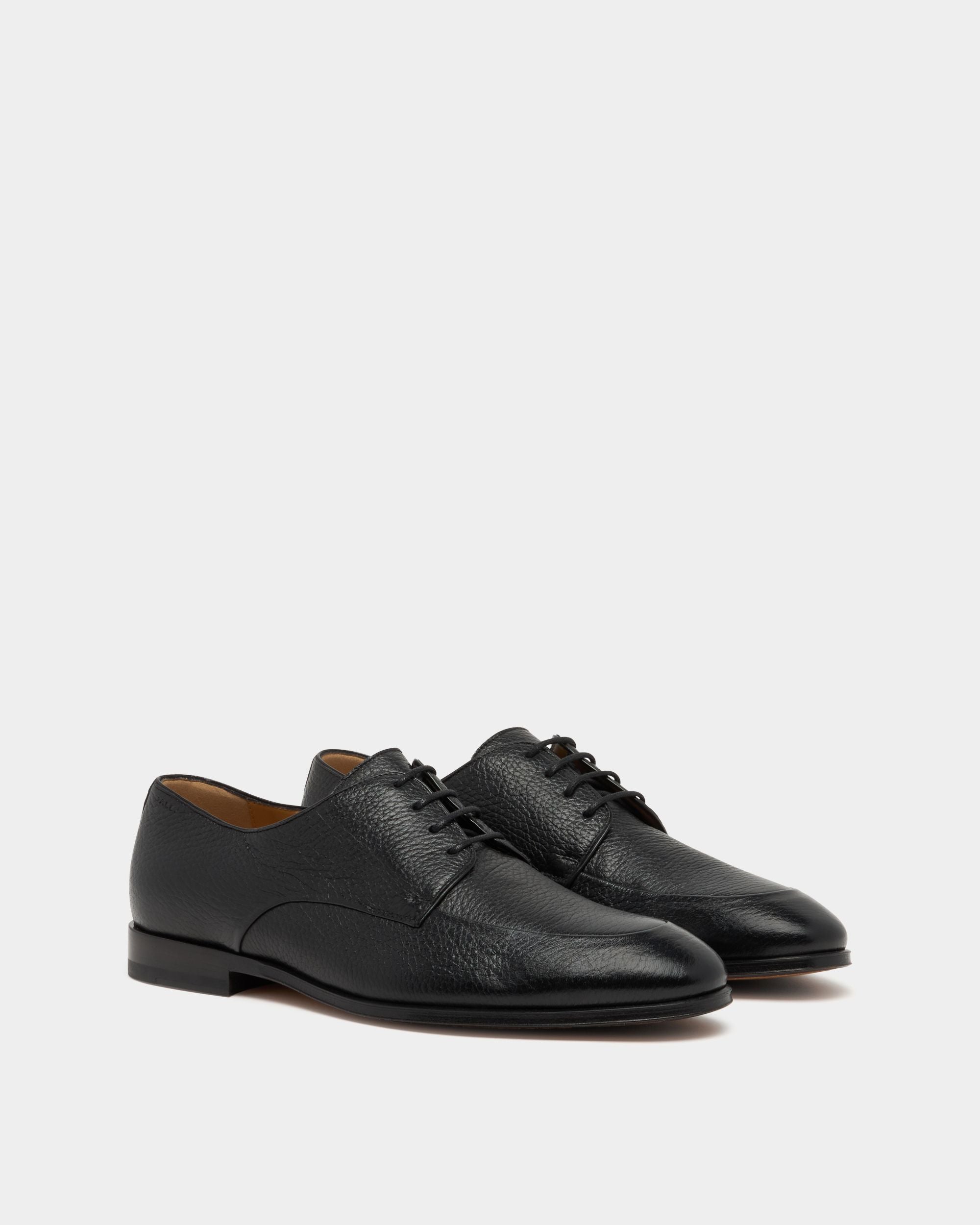 Bally Global - Zapato derby Regent de piel granulada negra - Negro