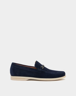 Switz Moc Loafer in Navy Blue Suede