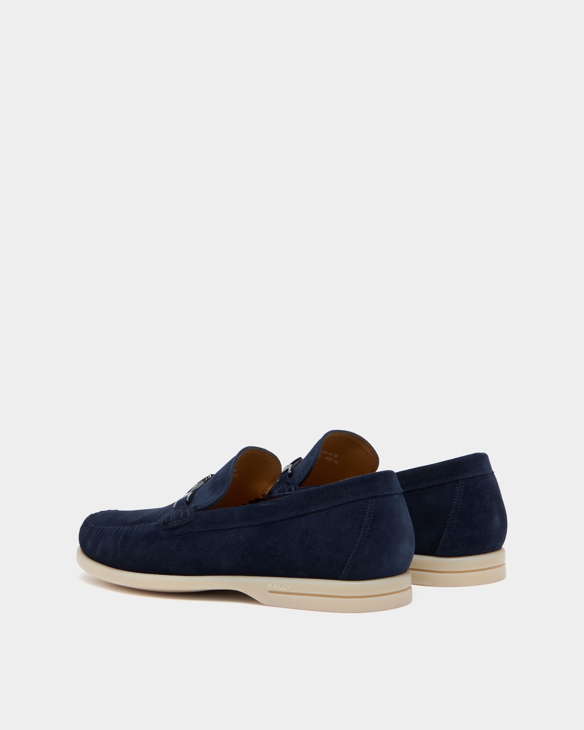 Bally Global - Switz Moc Loafer in Navy Blue Suede - Blue