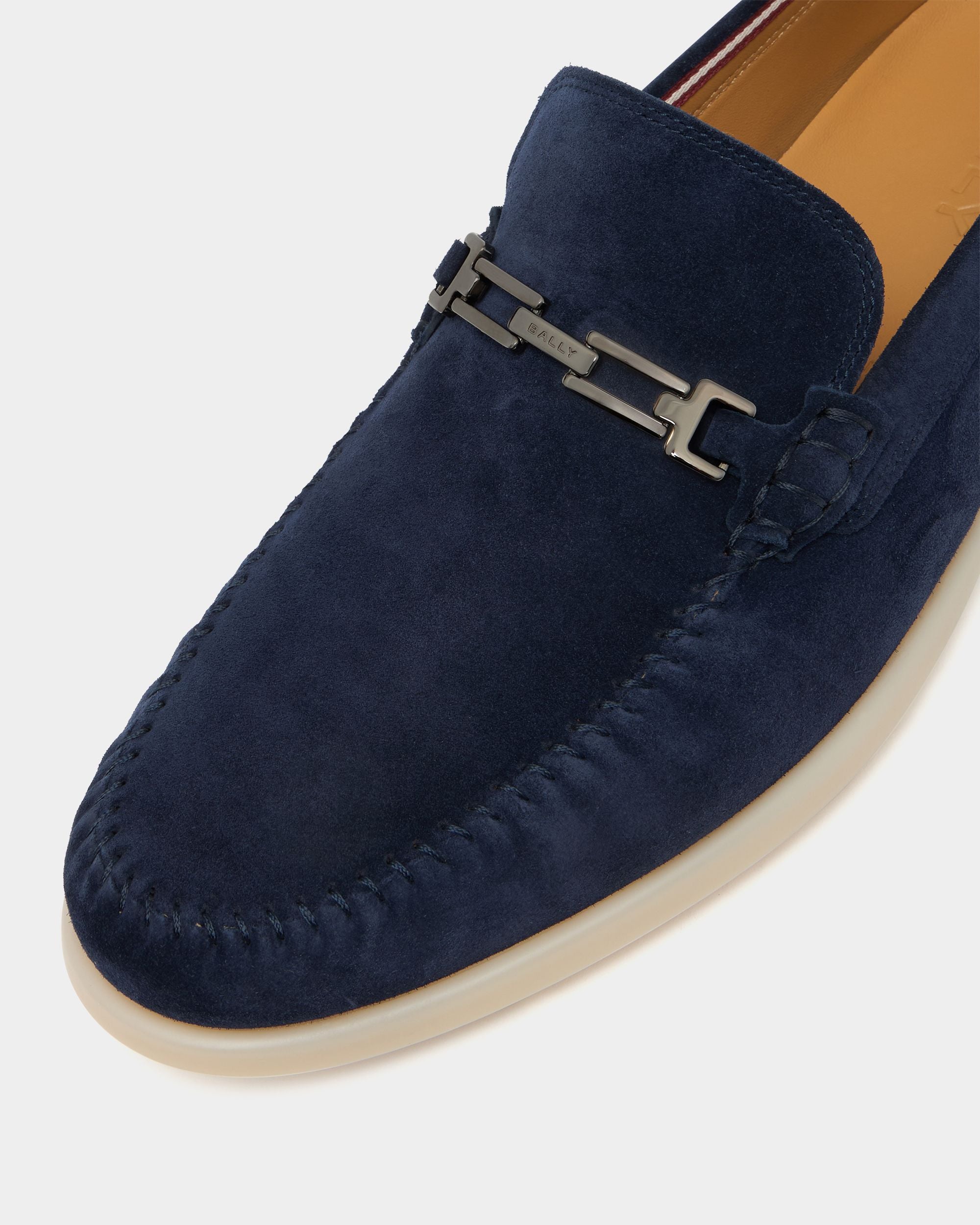 Bally Global - Switz Moc Loafer in Navy Blue Suede - Blue