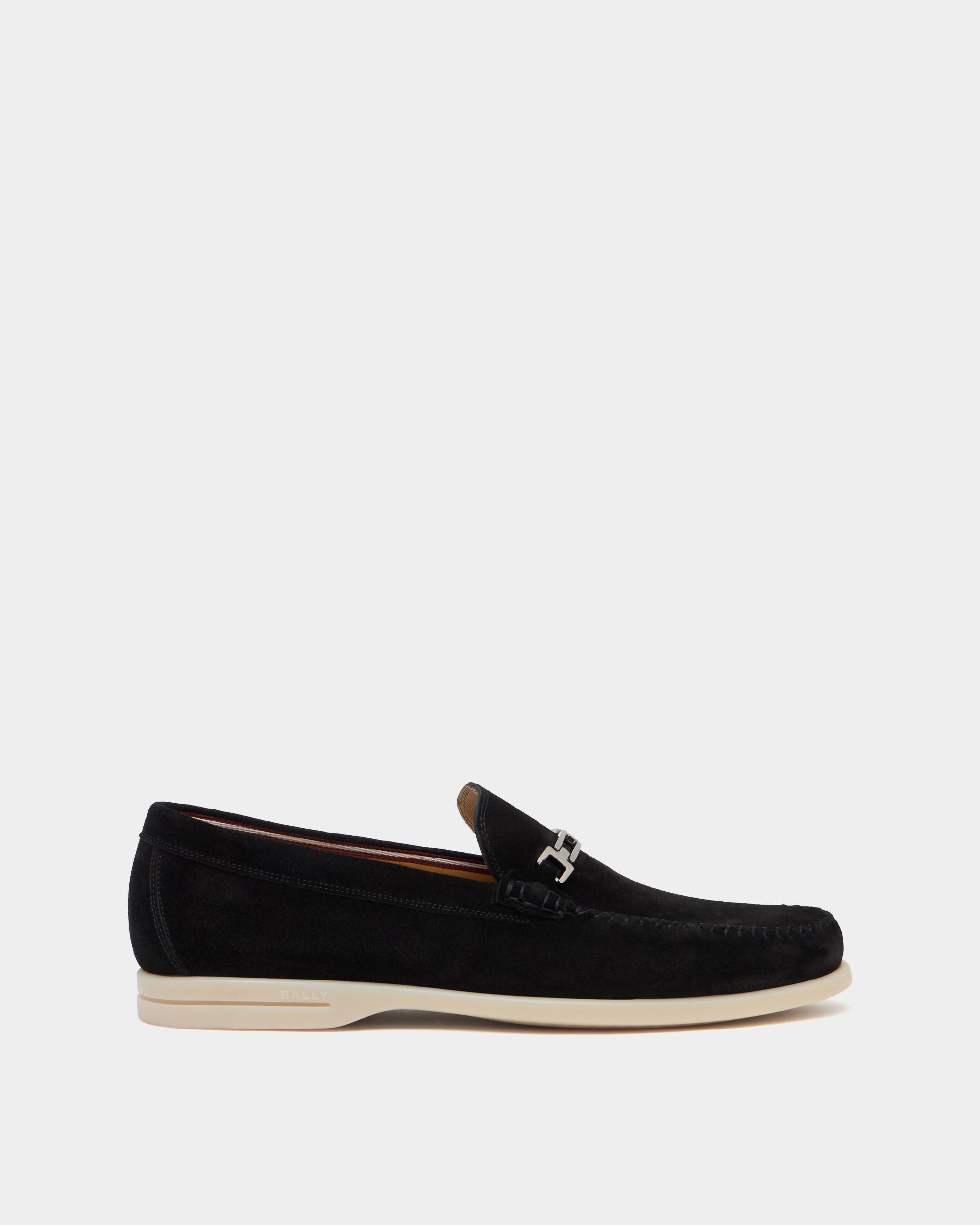 Bally Global - Switz Moc Loafer in Black Suede - Black