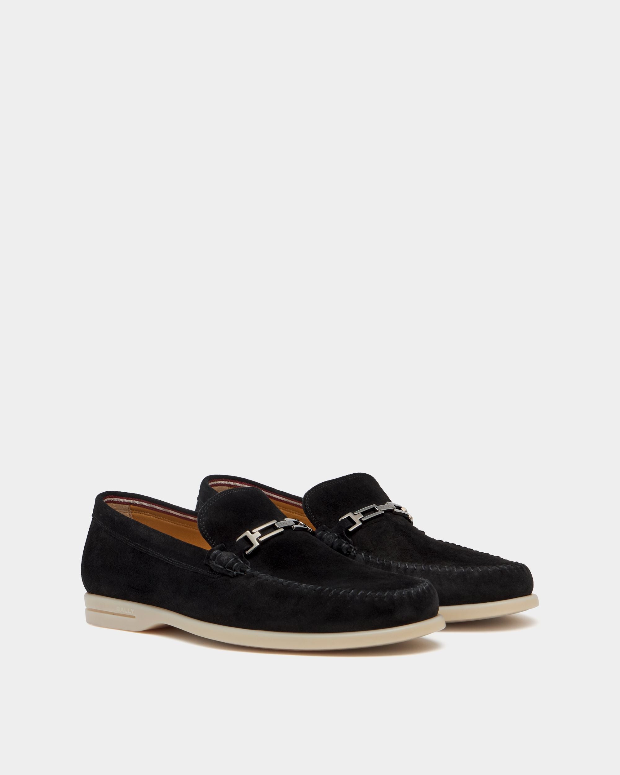 Bally Global - Switz Moc Loafer in Black Suede - Black