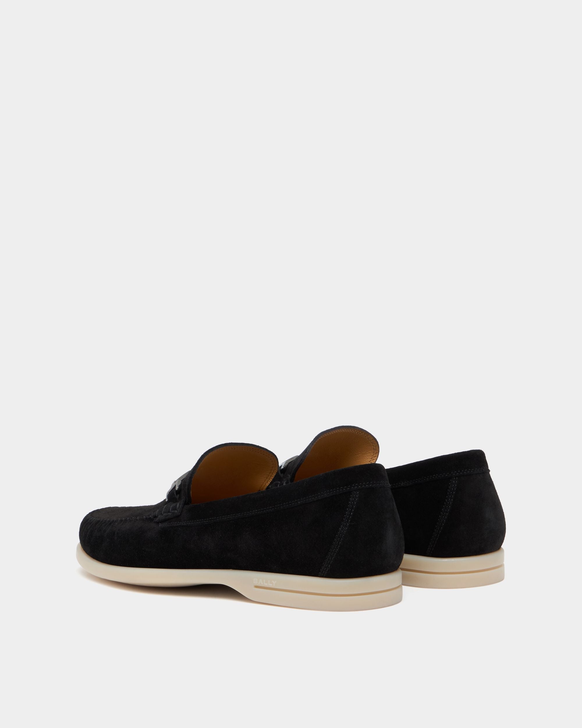 Bally Global - Switz Moc Loafer in Black Suede - Black