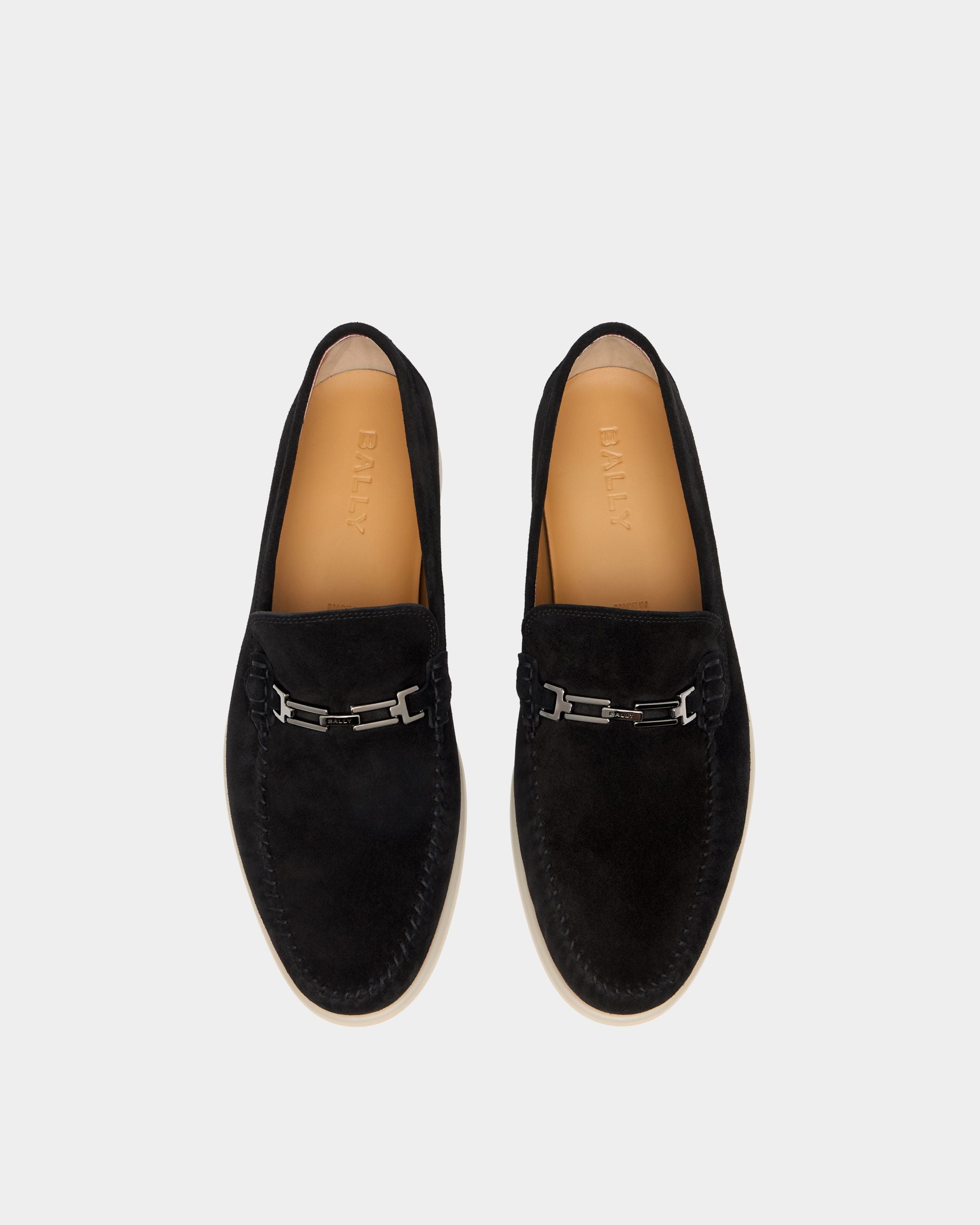 Bally Global - Switz Moc Loafer in Black Suede - Black