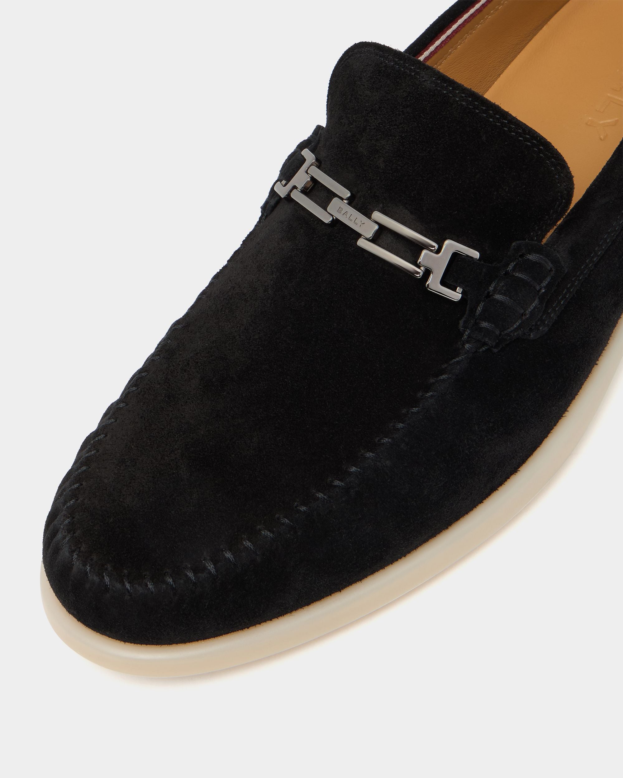 Bally Global - Switz Moc Loafer in Black Suede - Black