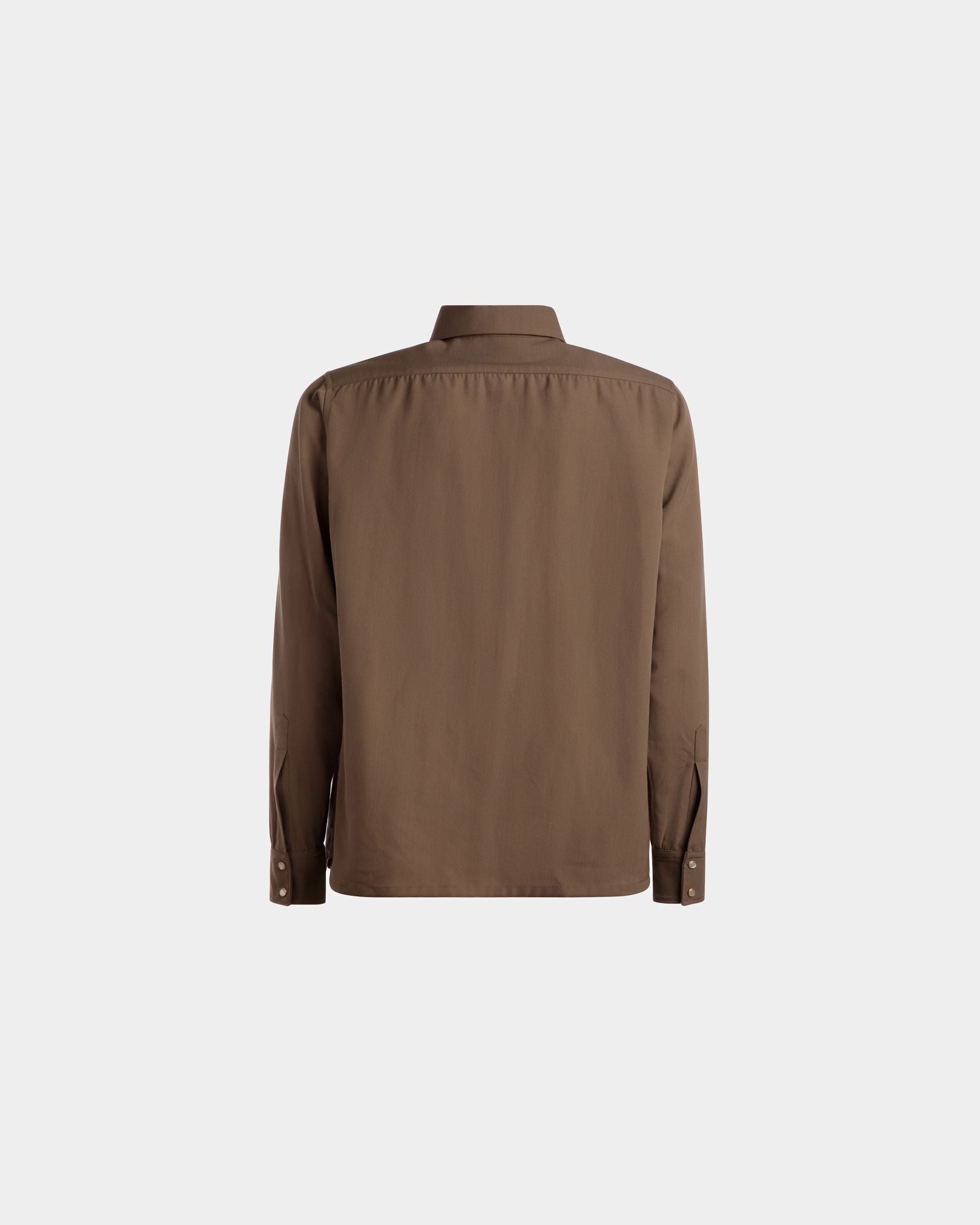 Bally Global - Pointed Collar Shirt In Sepia Wool Mix - Brown