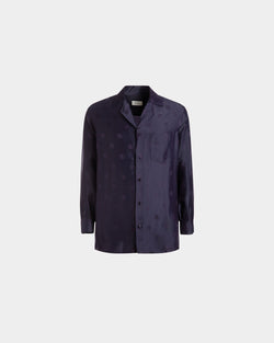 Emblem Print Shirt In Orchid Silk