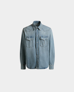 Denim Shirt in Blue Cotton