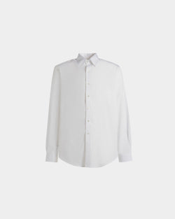 Shirt in White Fil-à-Fil Cotton